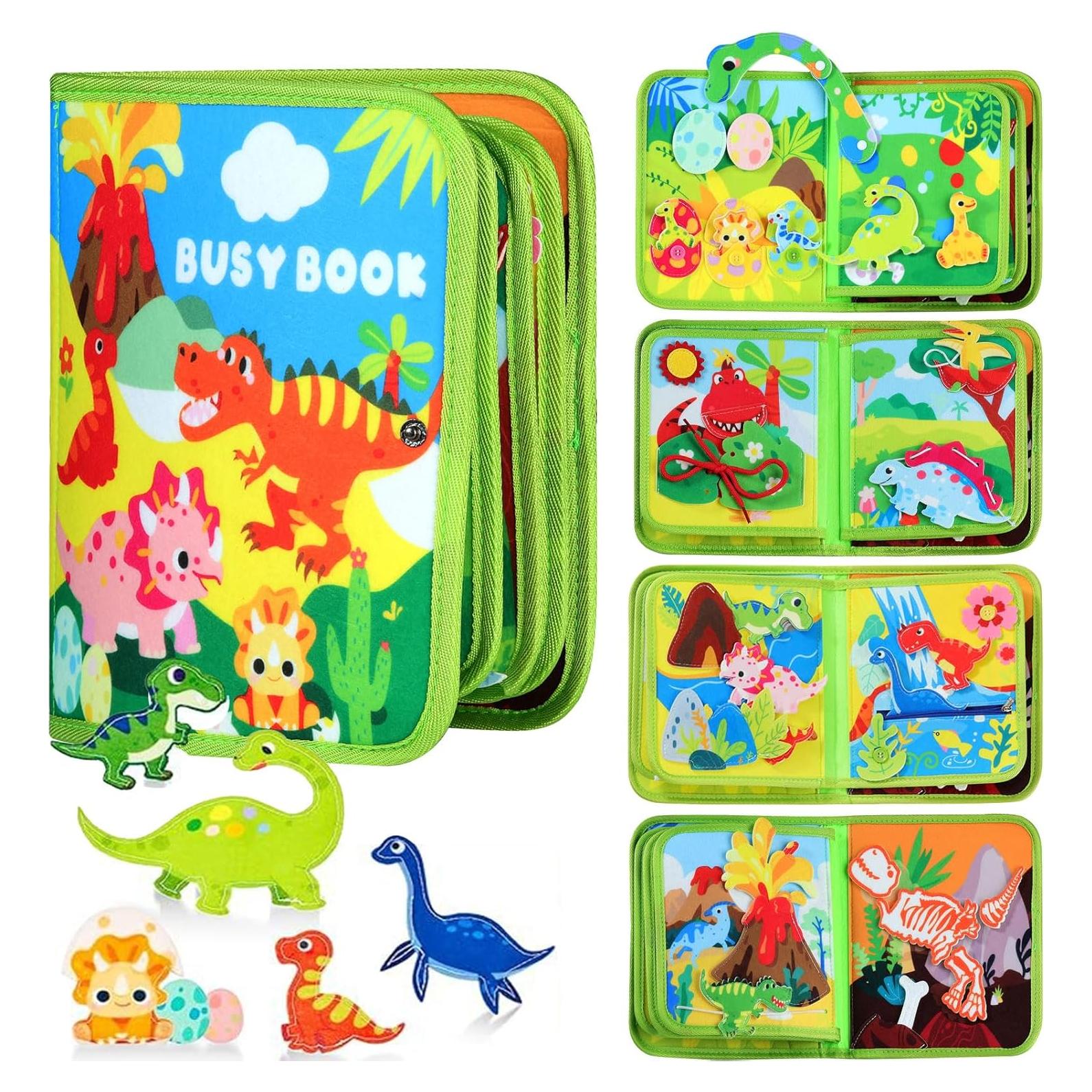 Libro Ocupado Montessori Dinosaurios Kizadee 23x20cm