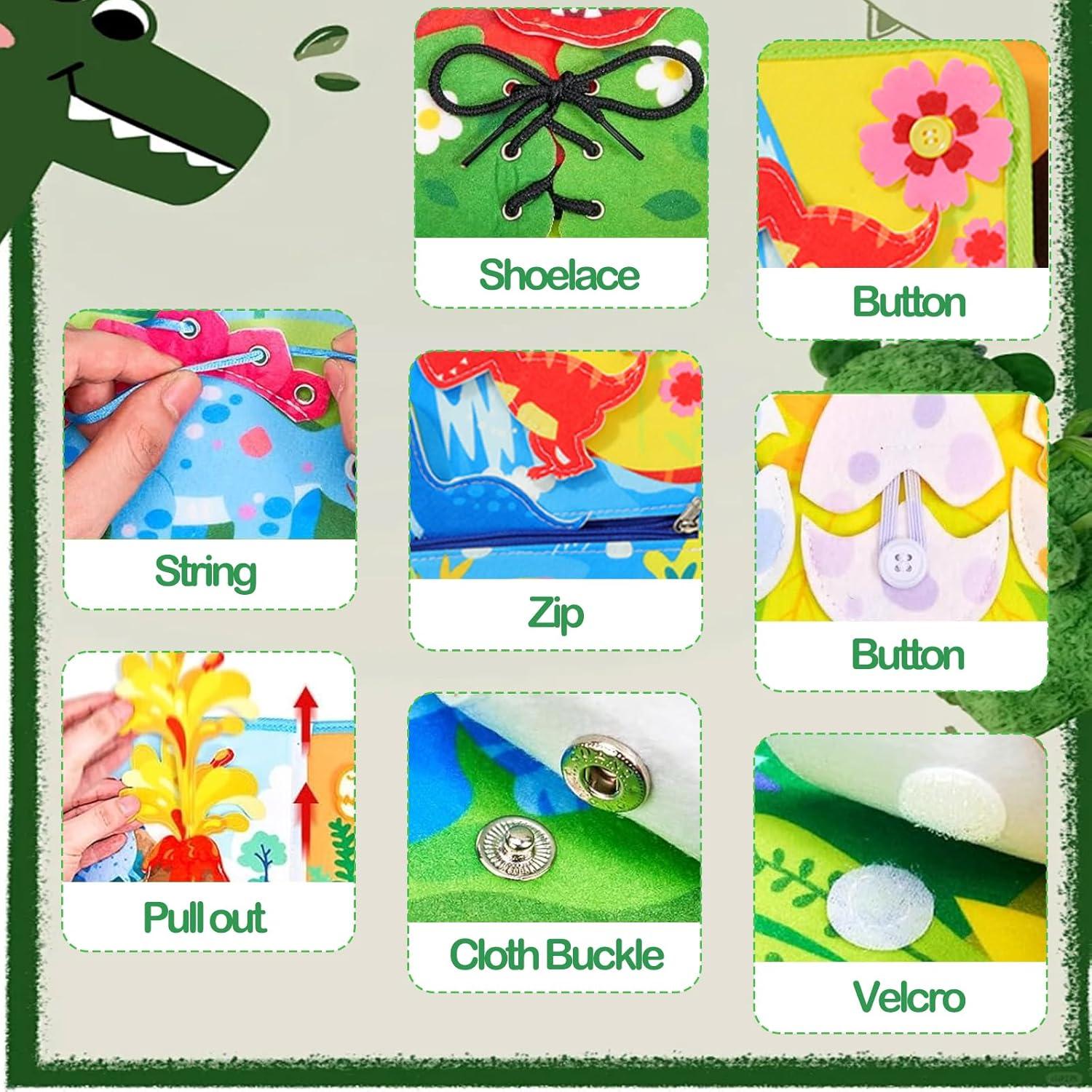 Libro Ocupado Montessori Dinosaurios Kizadee 23x20cm