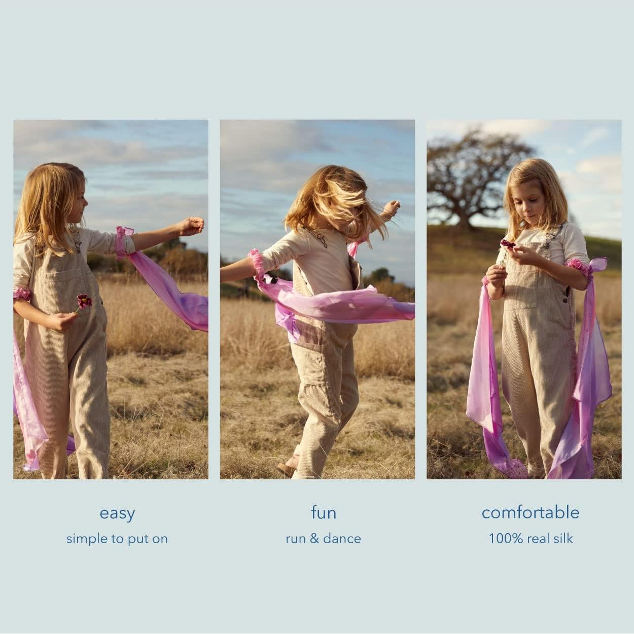 Cintas de Muñeca Sarah's Silks 100% Seda - 2 Piezas Flor