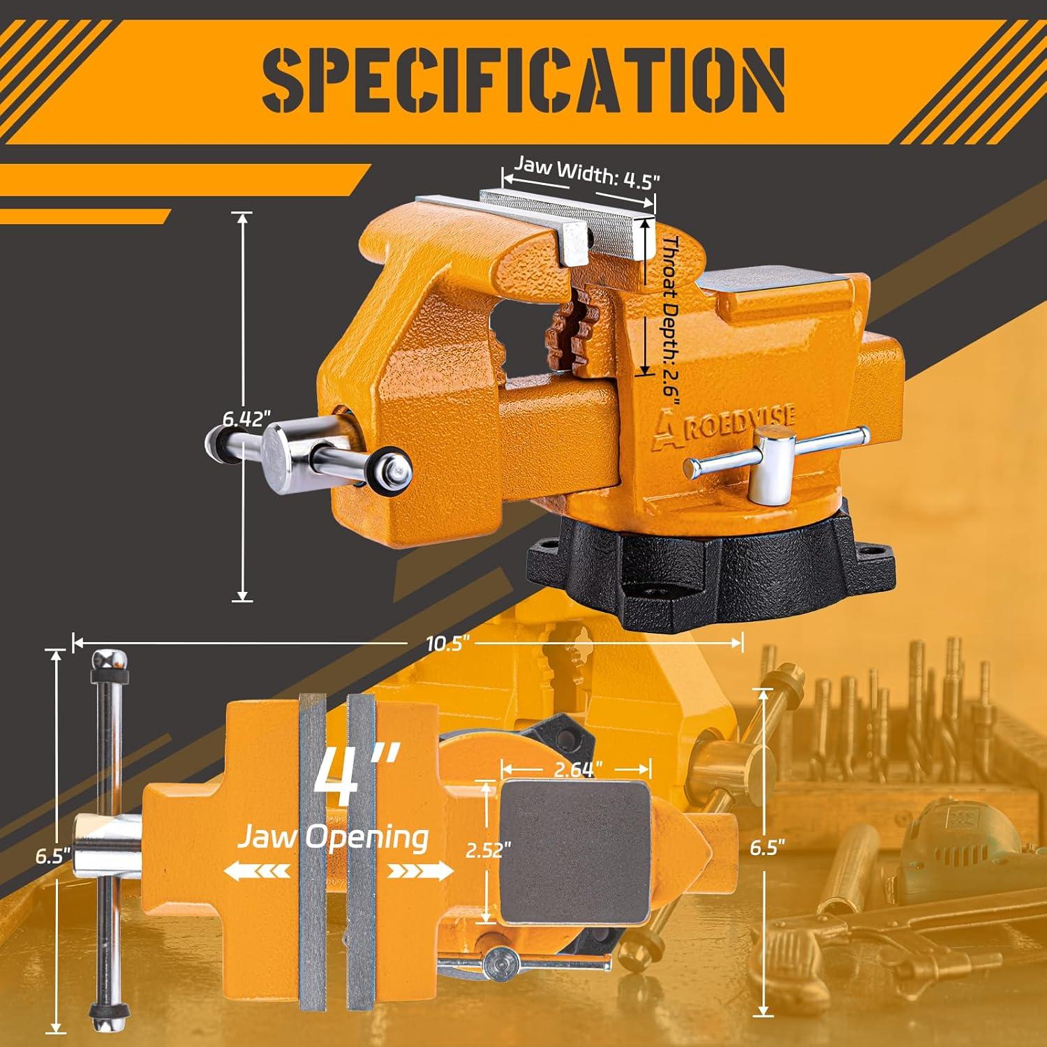 Prensa de Banco AROEDVISE 4.5" Giratoria Industrial 1500kg