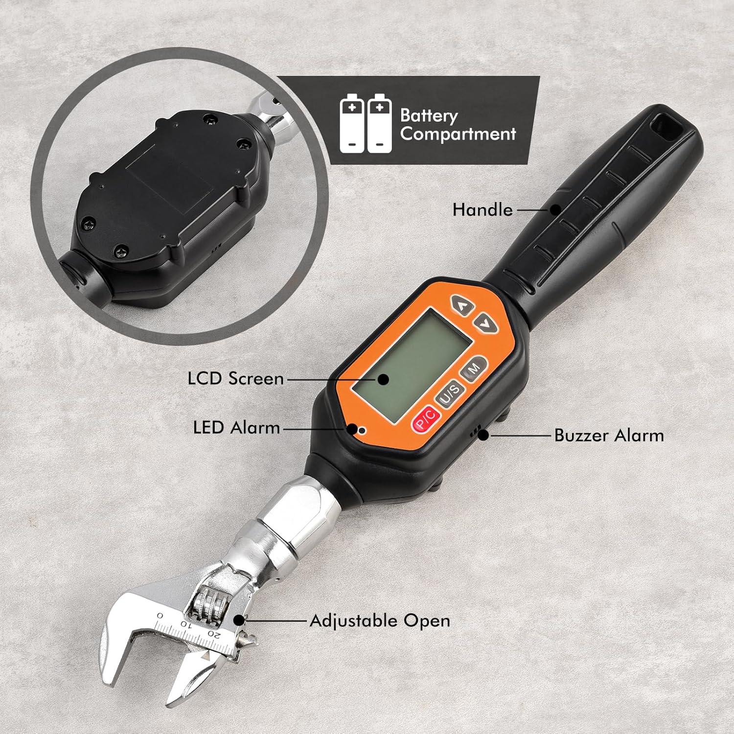 Llave de Torque Digital Wanlvkang 1-30 Nm Cabeza Abierta 25mm