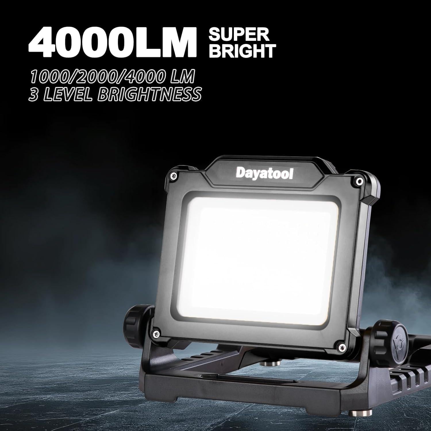 Luz de Trabajo LED Inalámbrica 25W 4000lm DAYATOOL Negra
