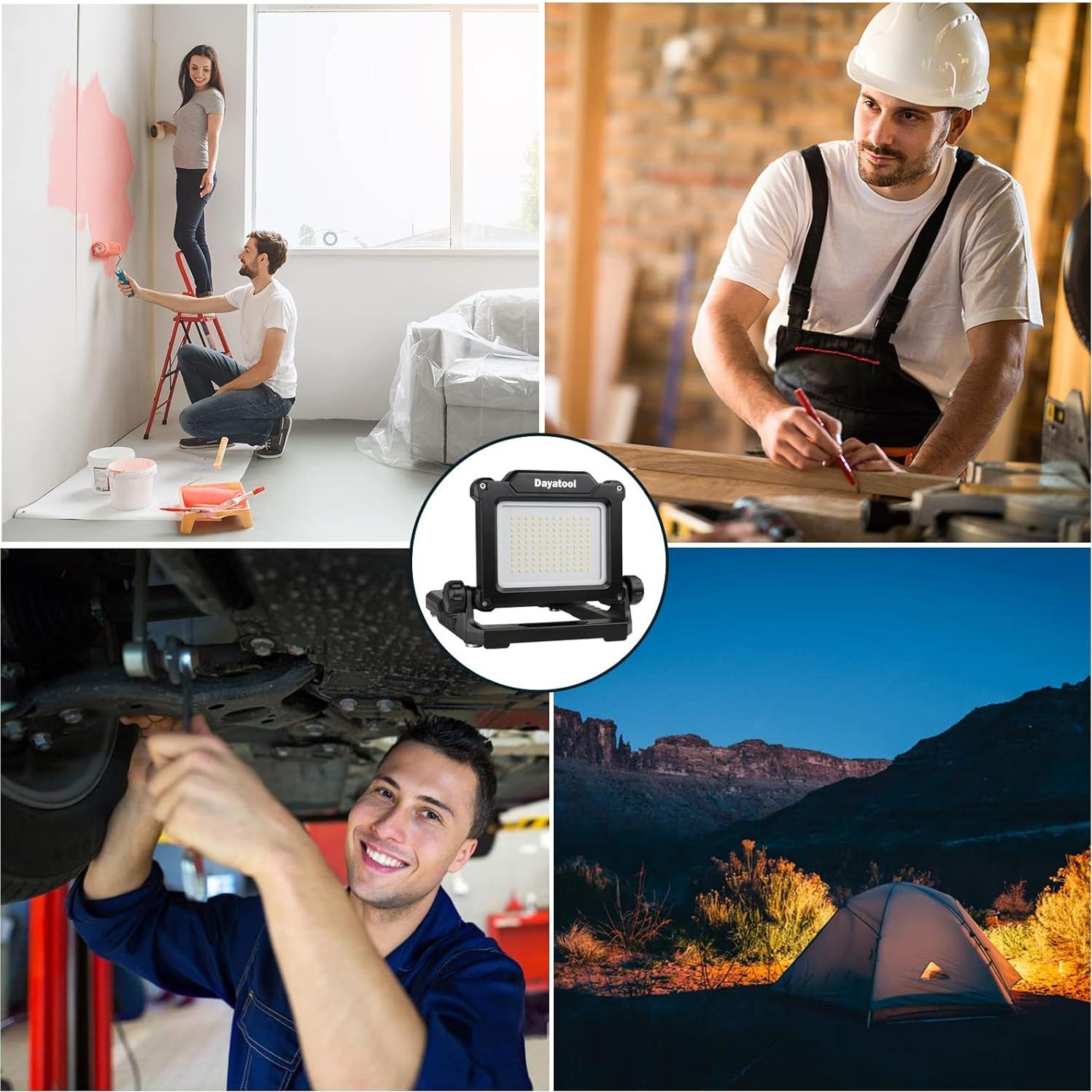 Luz de Trabajo LED Inalámbrica 25W 4000lm DAYATOOL Negra