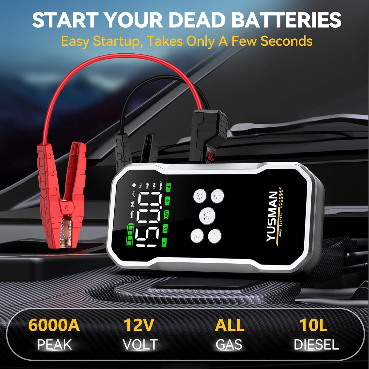 Arrancador de Salto YUSMAN 6000A con Compresor 150PSI