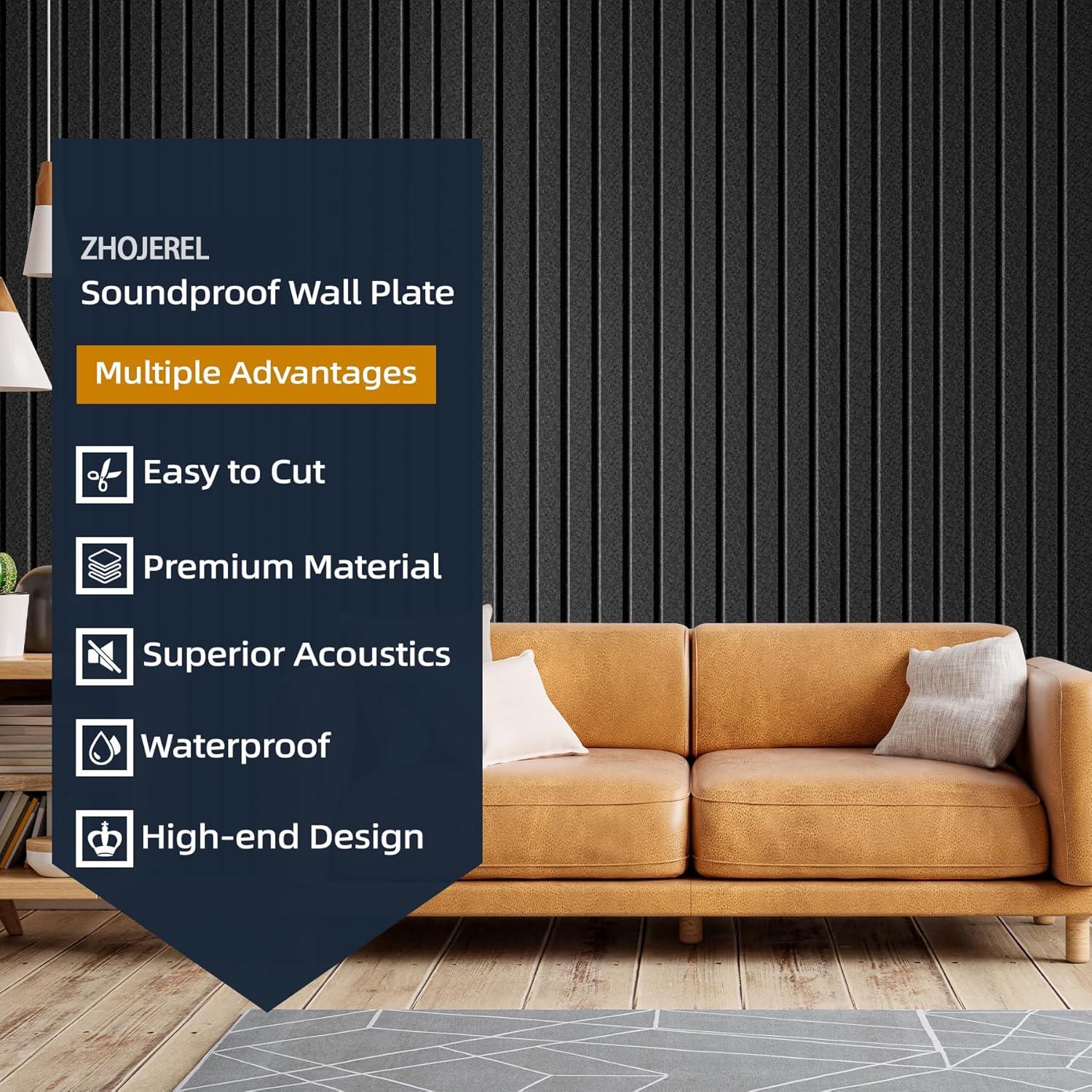 Paquete de 3 Paneles Aislantes Acústicos ZHOJEREL 120x60 cm