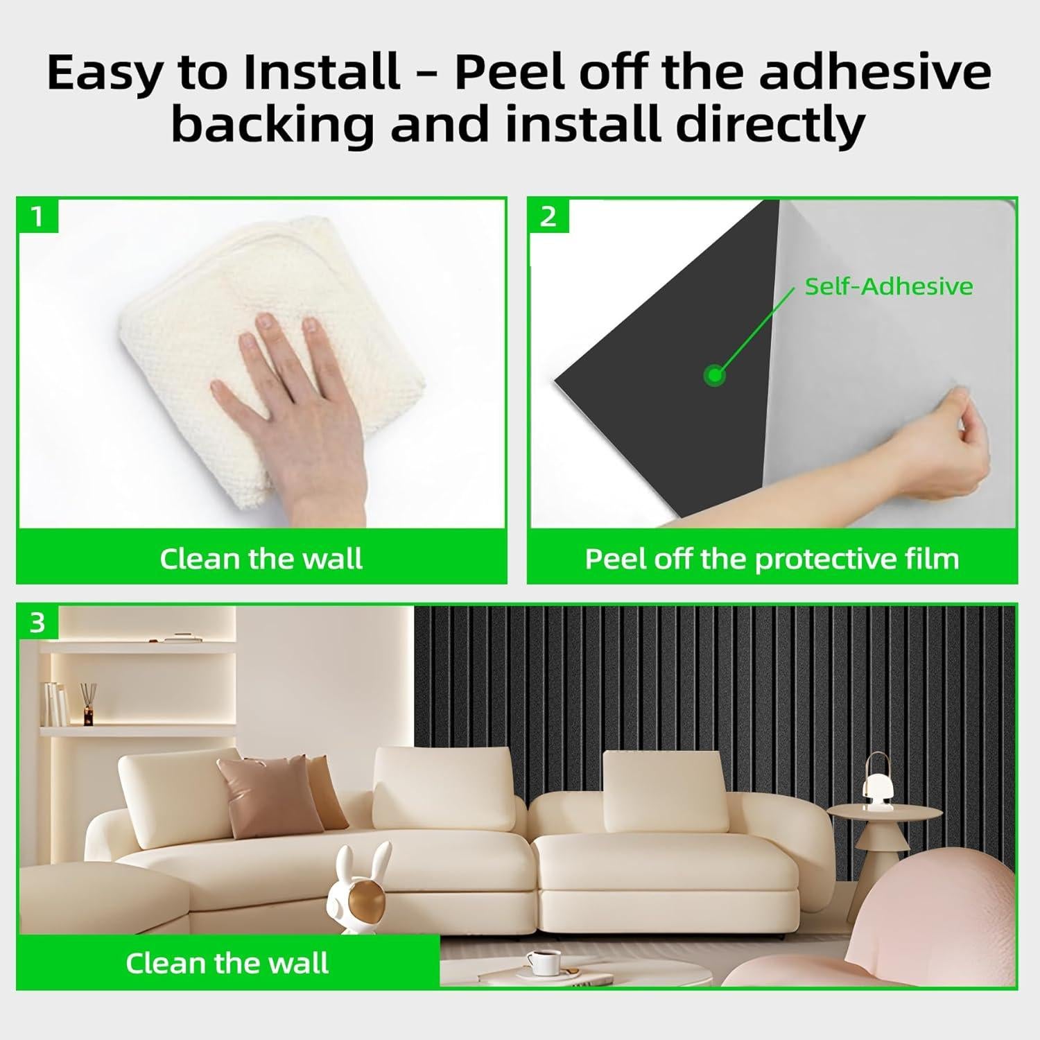 Paquete de 3 Paneles Aislantes Acústicos ZHOJEREL 120x60 cm