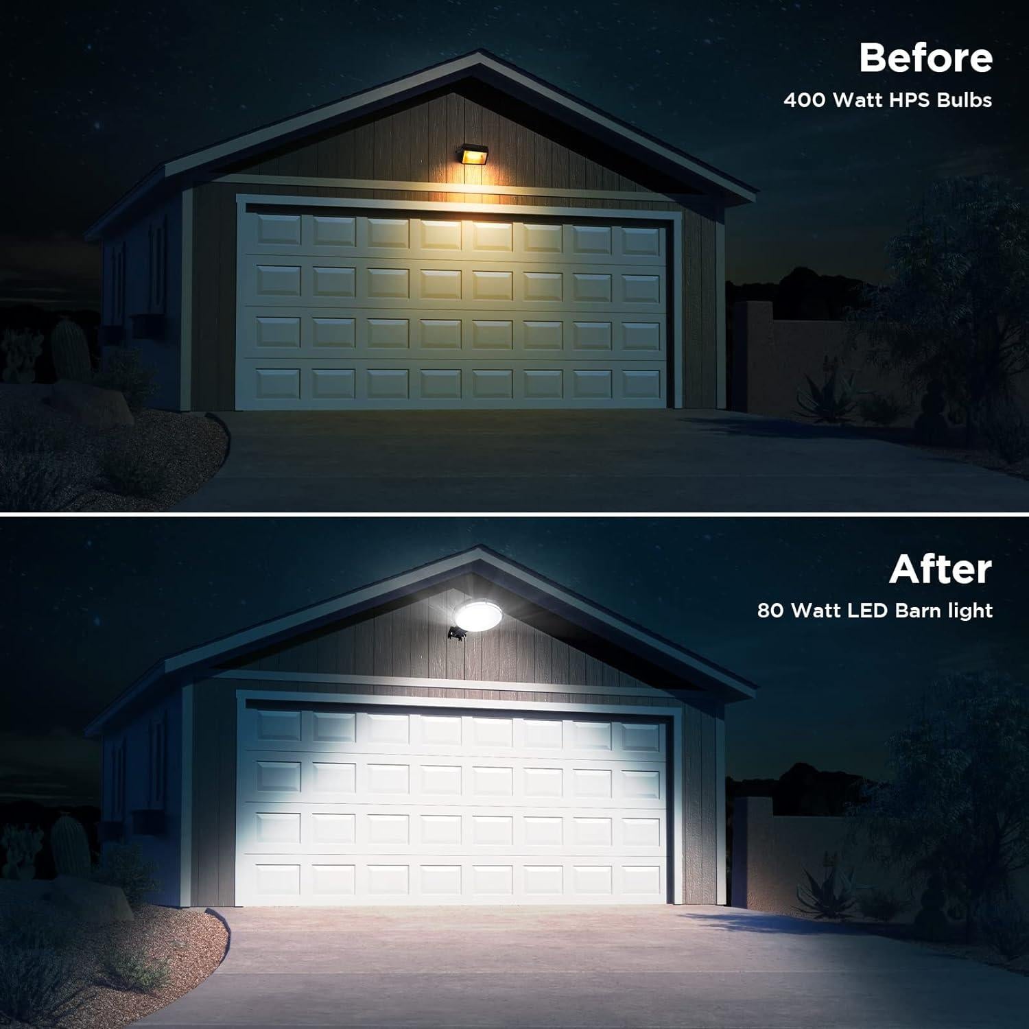 Luz de Granero LED Deerdance 80W 10000LM IP65 Anochecer a Amanecer