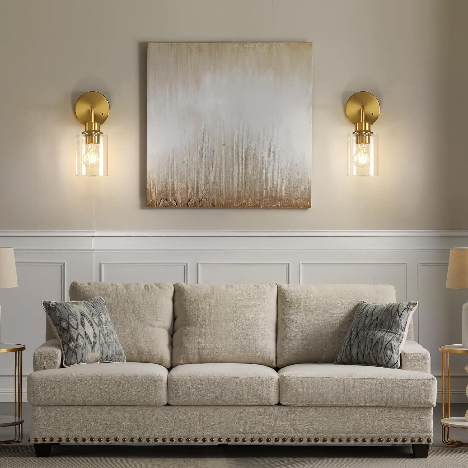 Juego de 2 Apliques de Pared Recargables Epinl Dorados 3000K