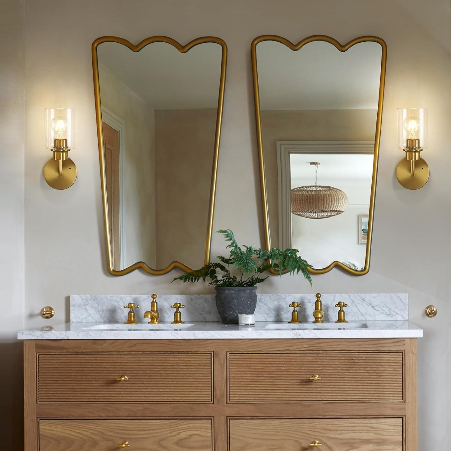 Juego de 2 Apliques de Pared Recargables Epinl Dorados 3000K