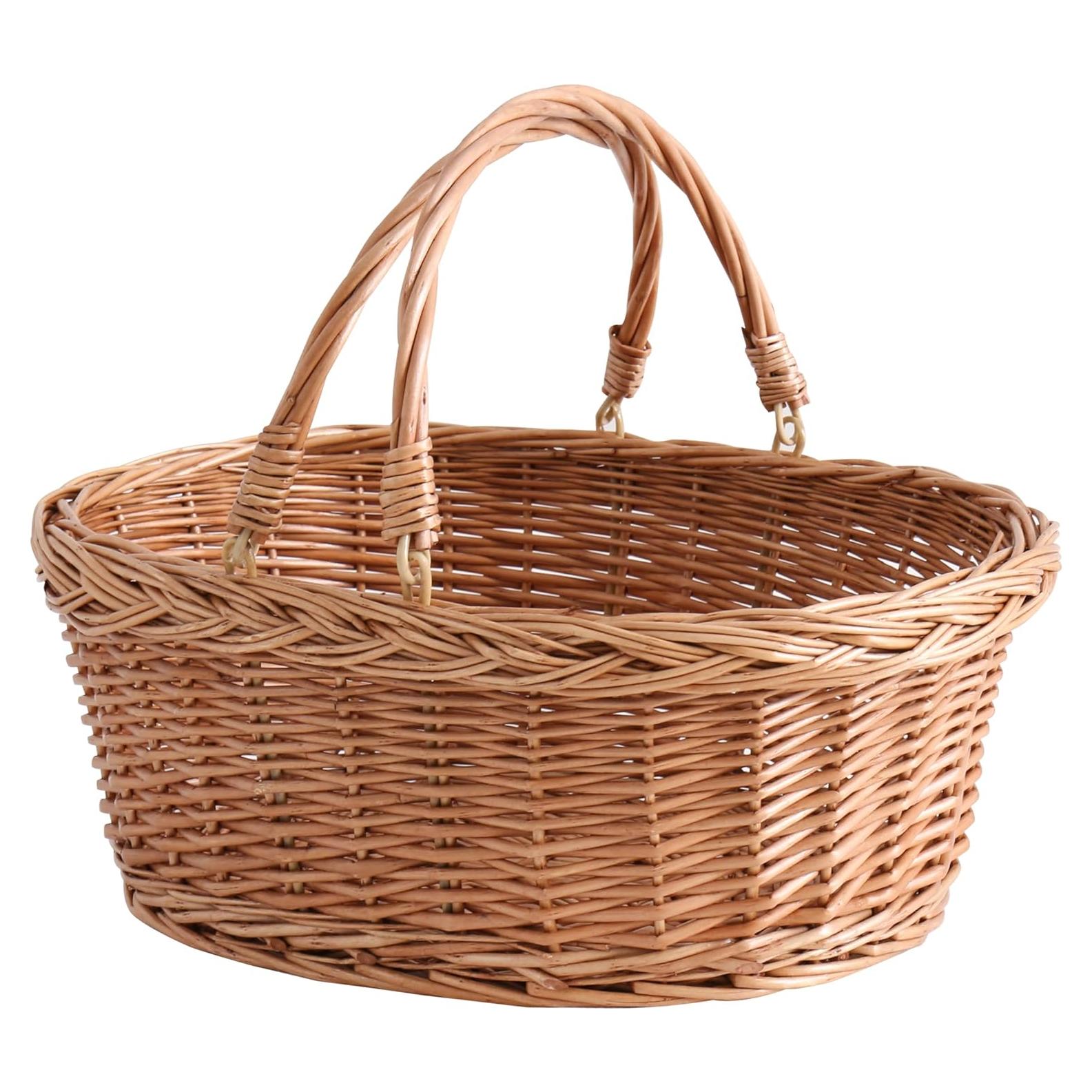 Cesta de Picnic de Mimbre Longero 29x39x15cm Amarillo