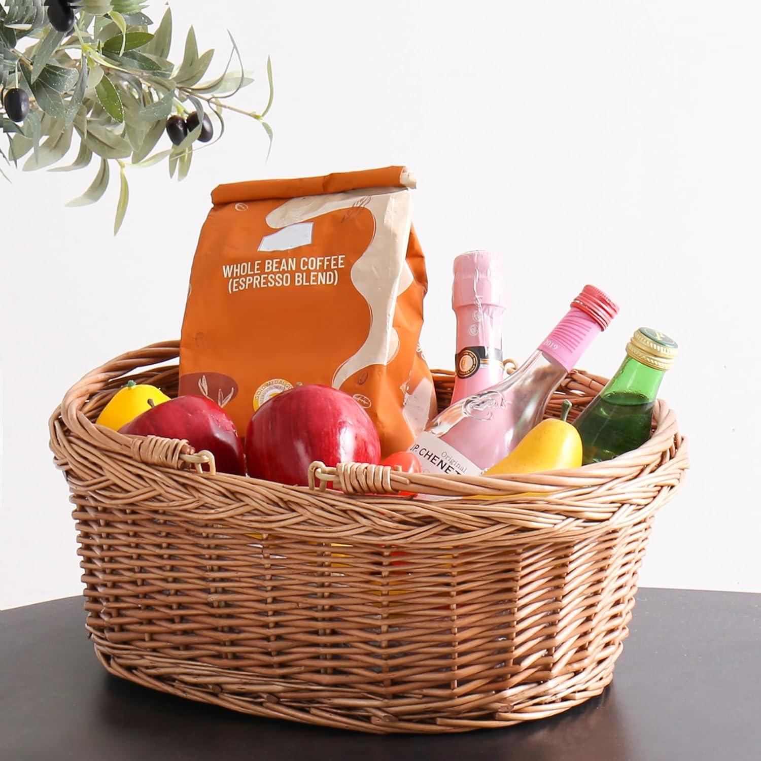 Cesta de Picnic de Mimbre Longero 29x39x15cm Amarillo