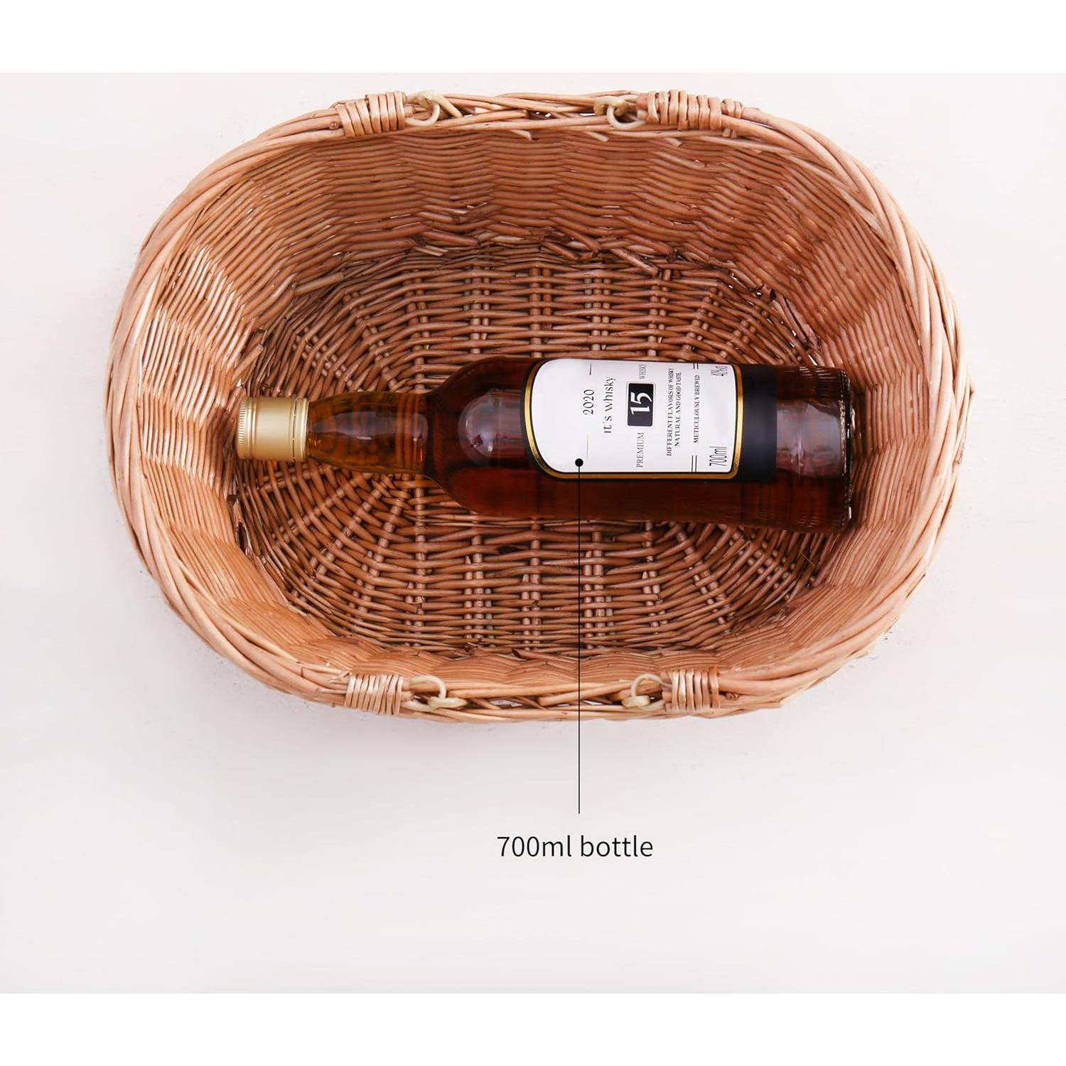 Cesta de Picnic de Mimbre Longero 29x39x15cm Amarillo