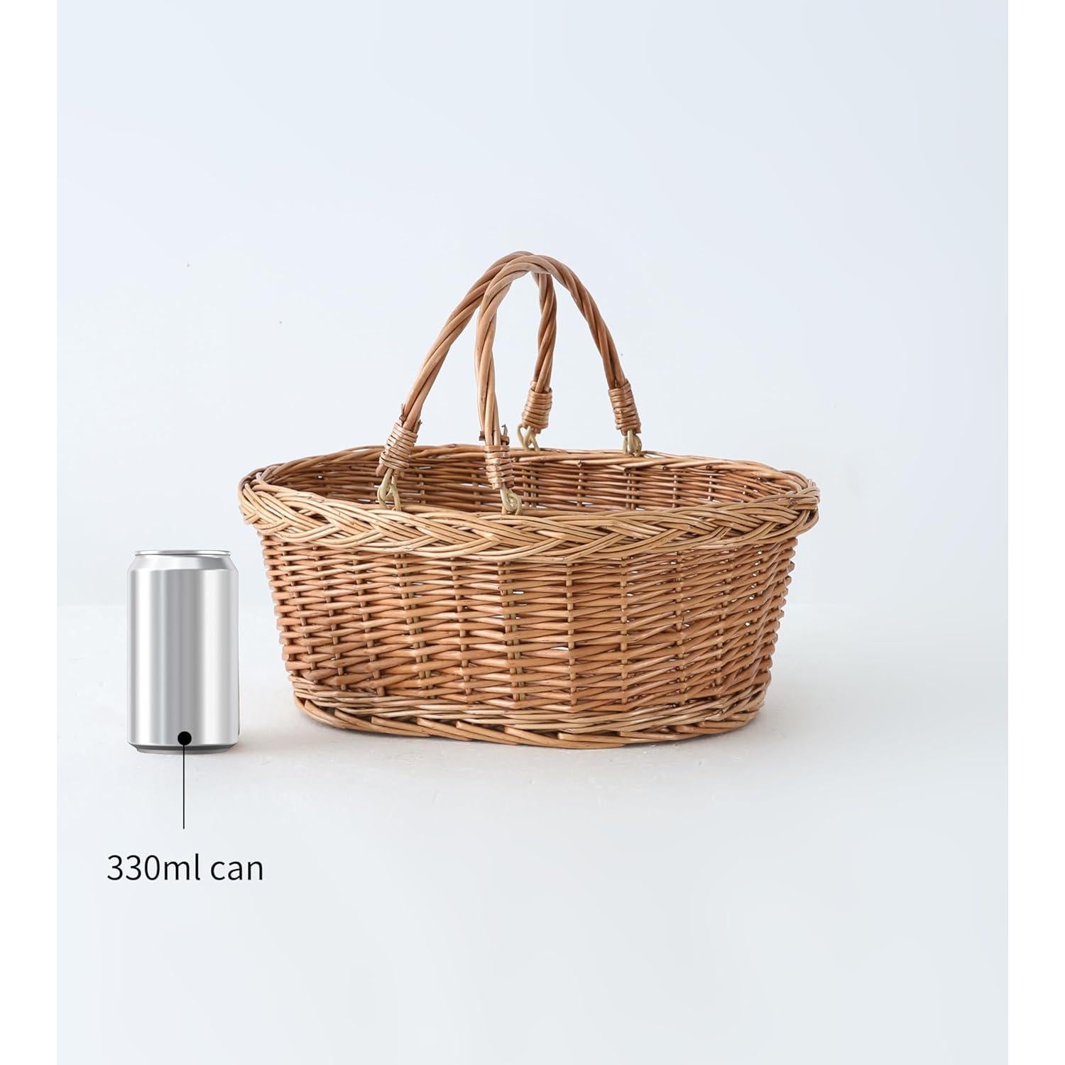 Cesta de Picnic de Mimbre Longero 29x39x15cm Amarillo