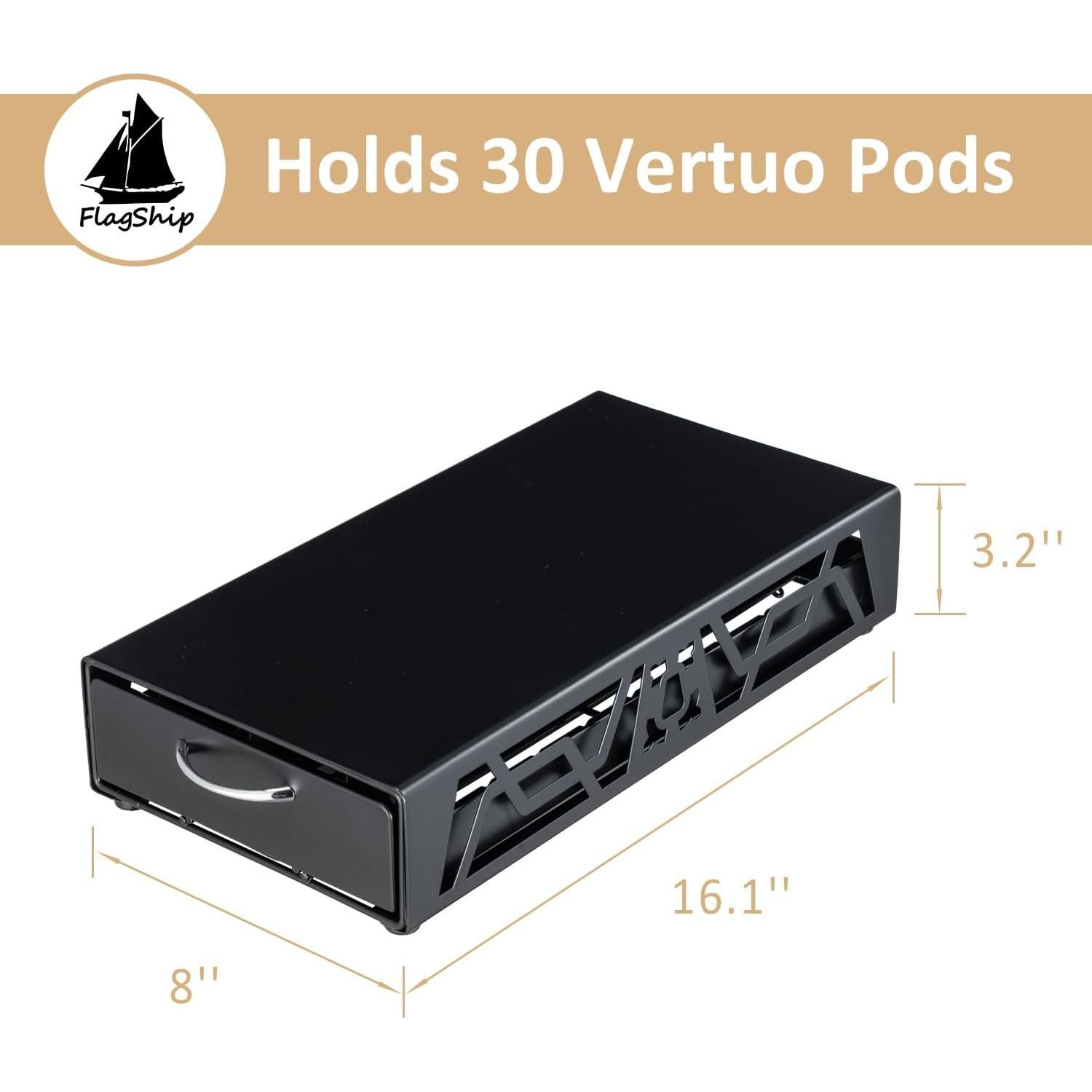 Organizador de Cápsulas de Café FlagShip Metal Negro 30 Cápsulas