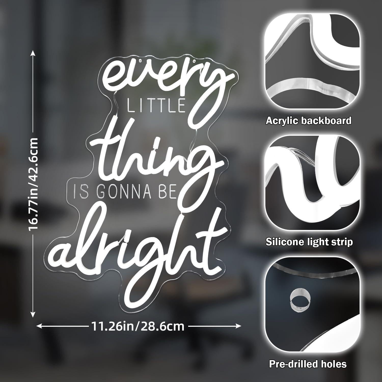 Cartel de neón motivacional FuugZze 'Todo va a estar bien' LED