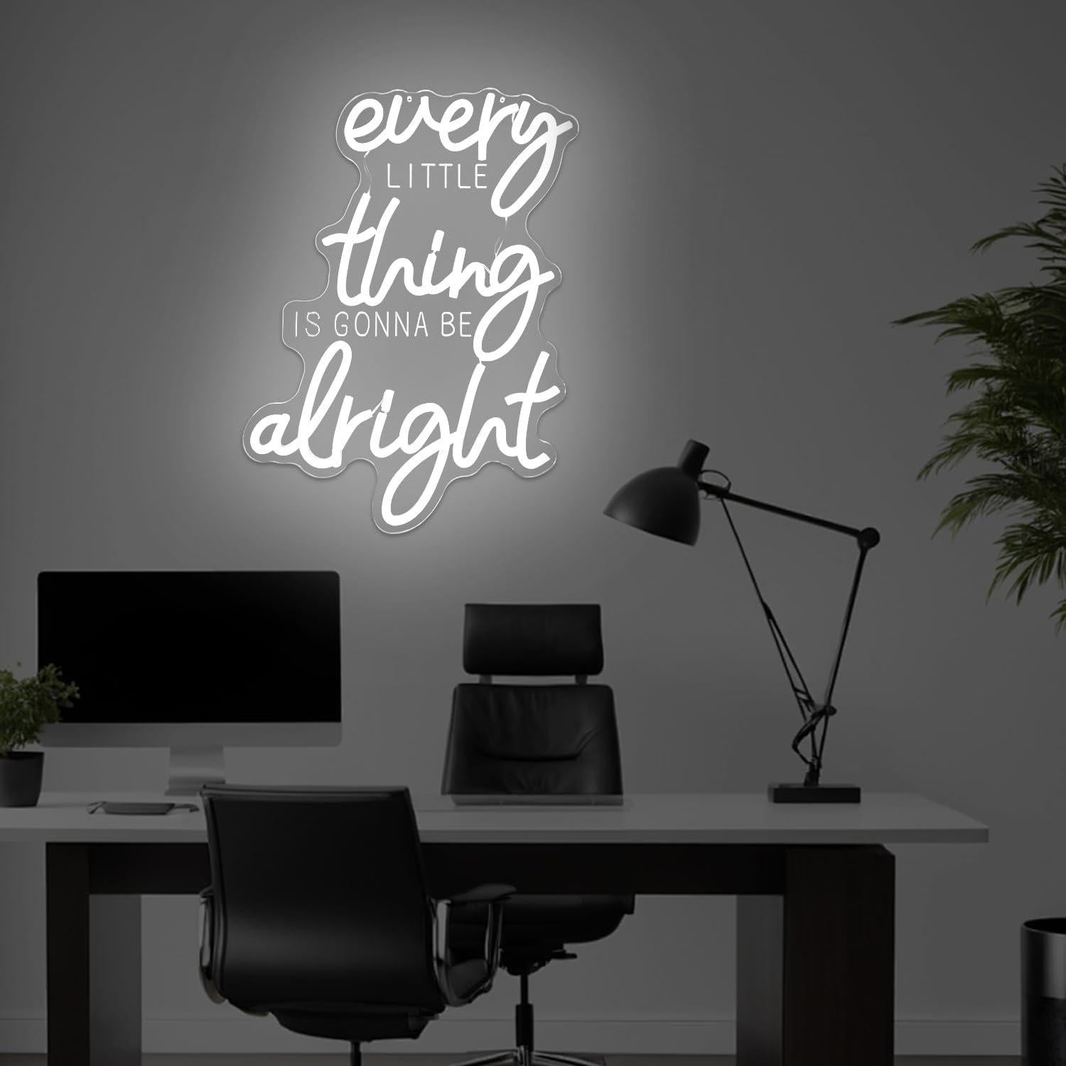 Cartel de neón motivacional FuugZze 'Todo va a estar bien' LED