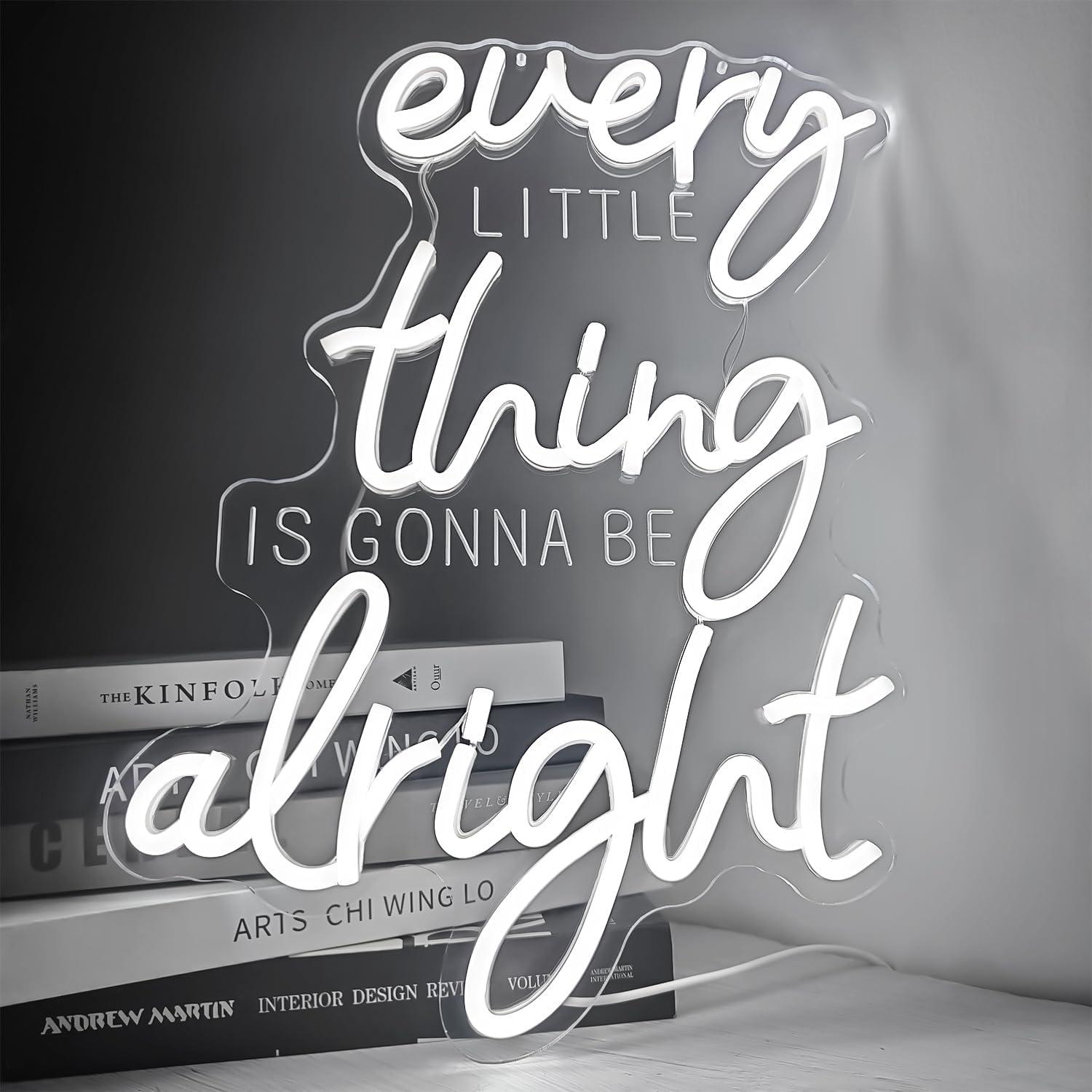 Cartel de neón motivacional FuugZze 'Todo va a estar bien' LED