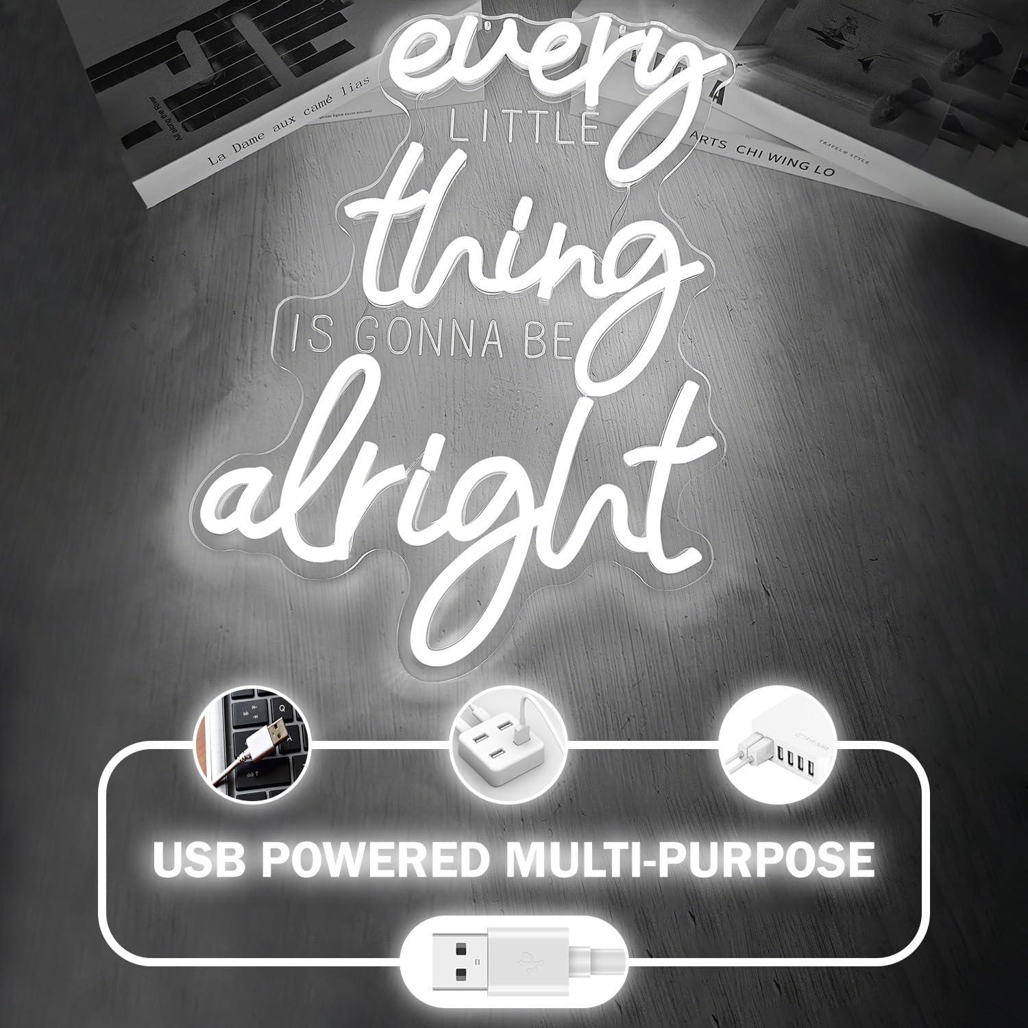 Cartel de neón motivacional FuugZze 'Todo va a estar bien' LED