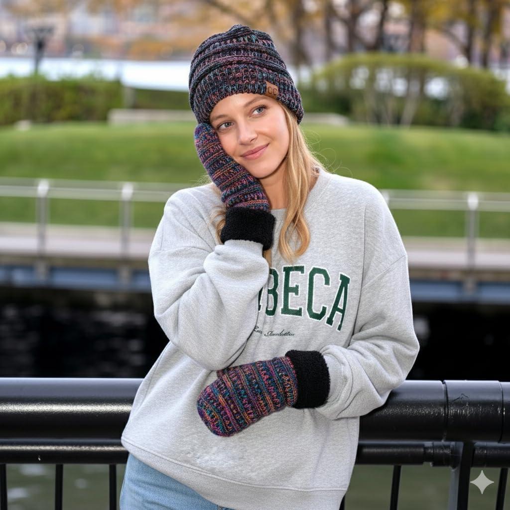 Gorro Beanie C.C. Exclusivos Color Sólido para Mujer