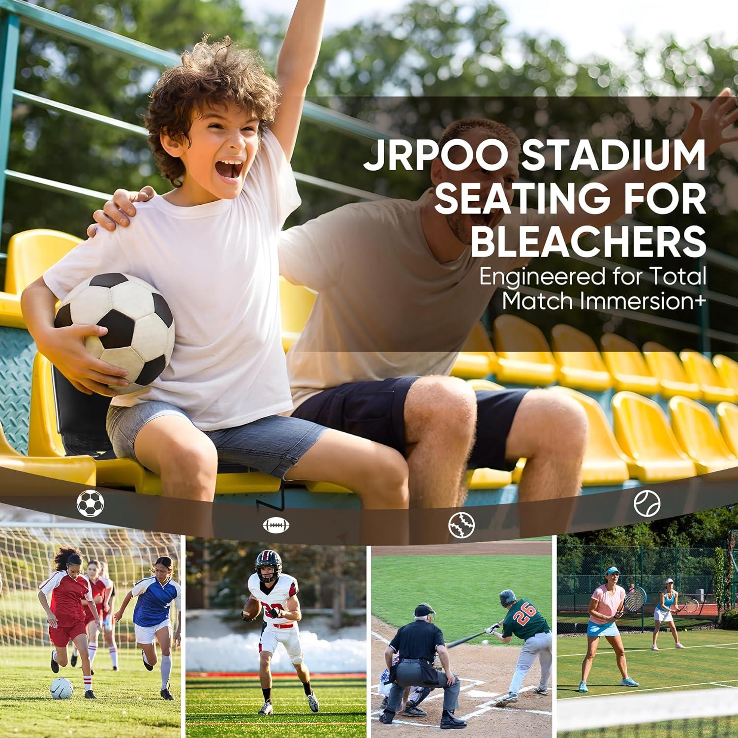 Asientos de Estadio JRPOO Plegables con Respaldo y Cojín Negro