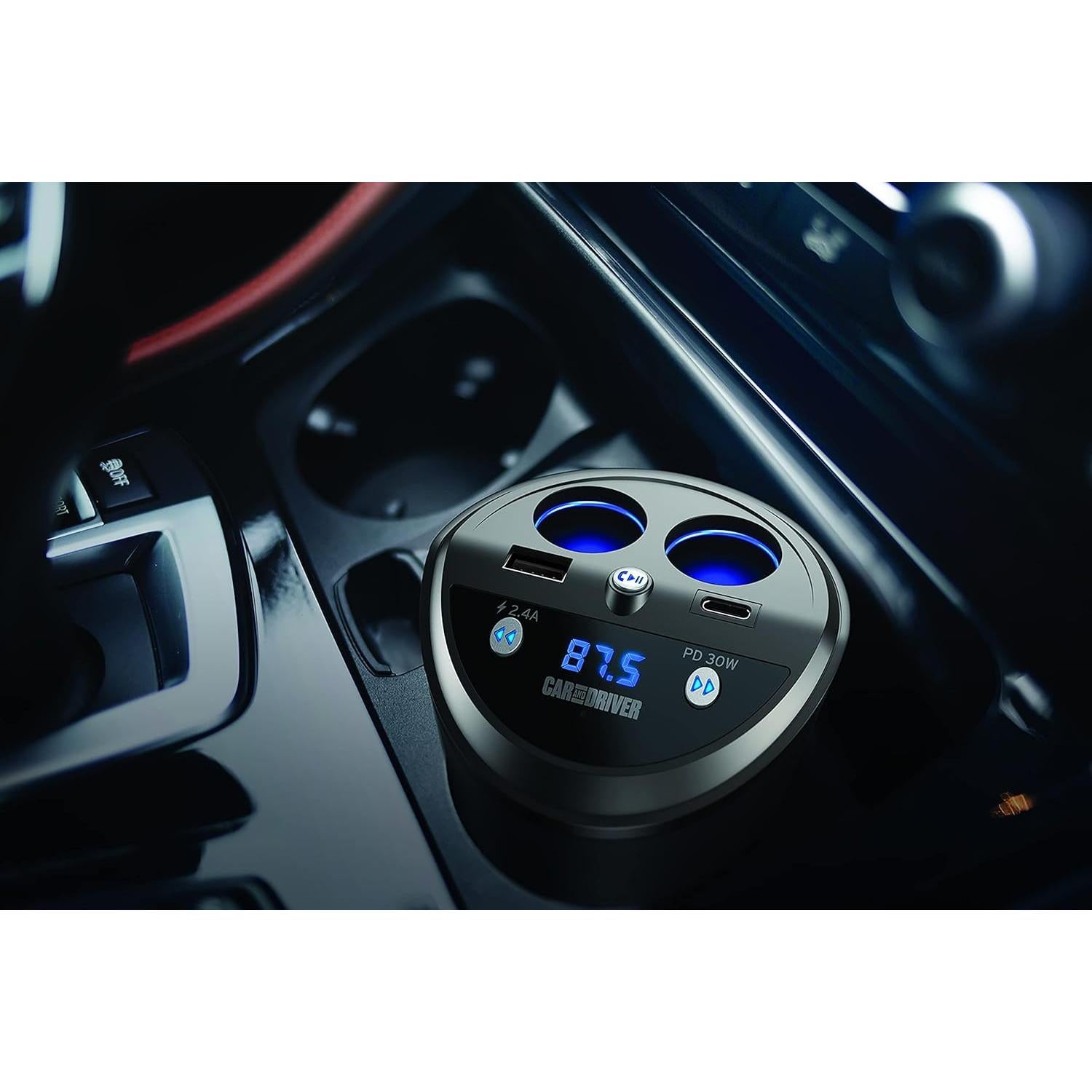 Transmisor FM Bluetooth Car and Driver 6057 con carga rápida