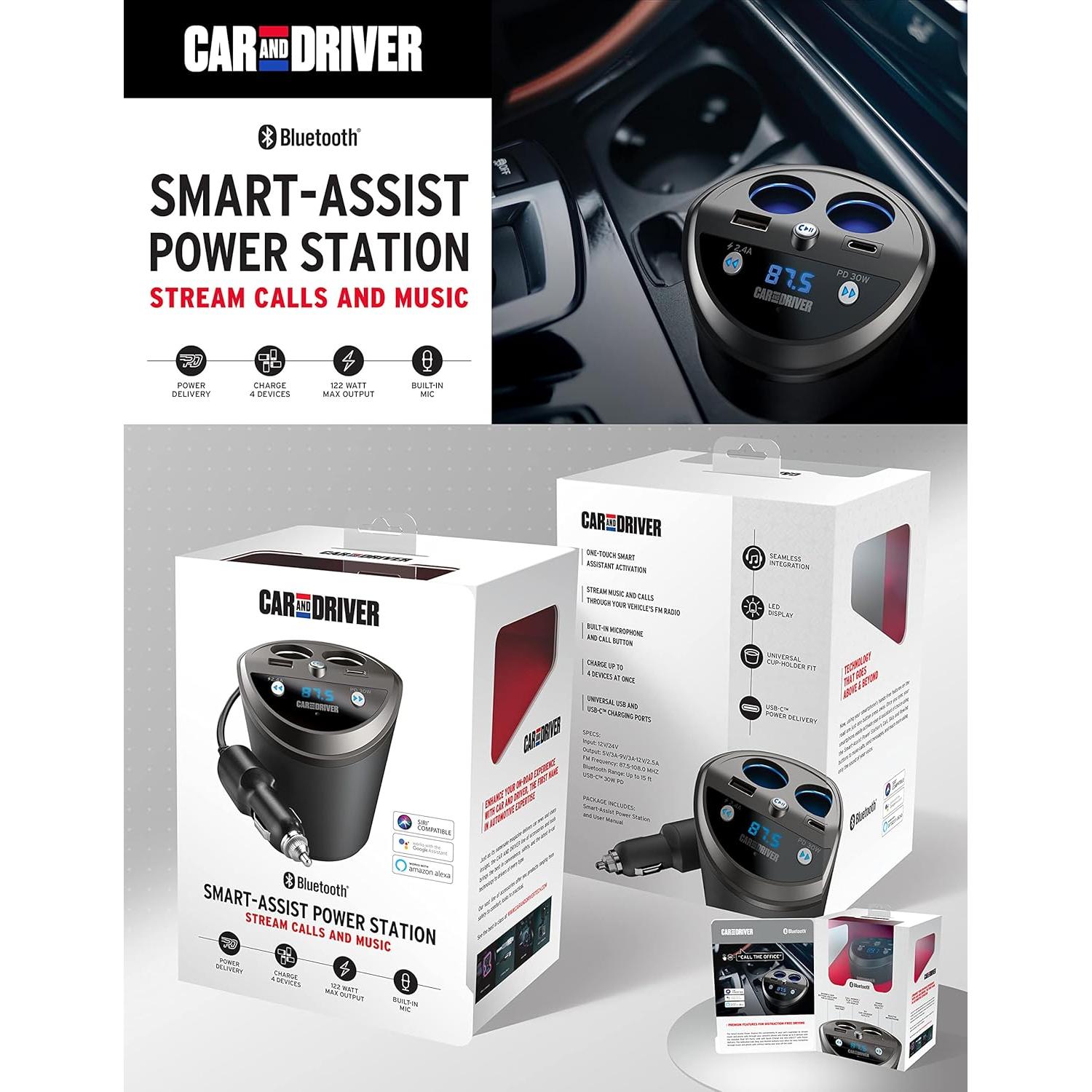 Transmisor FM Bluetooth Car and Driver 6057 con carga rápida