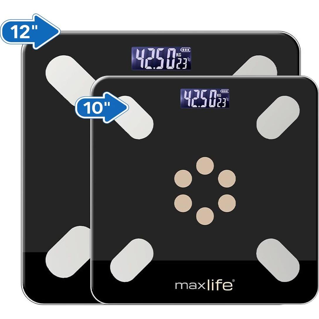 Báscula Inteligente MaxLife Bluetooth 181 kg Análisis Corporal