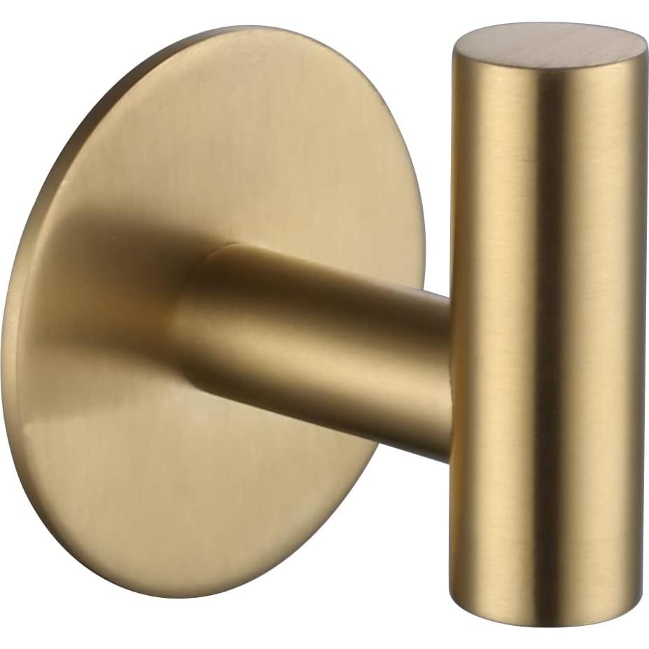 Ganchos Adhesivos de Acero Inoxidable ZWTNBFST 2pcs Oro Cepillado
