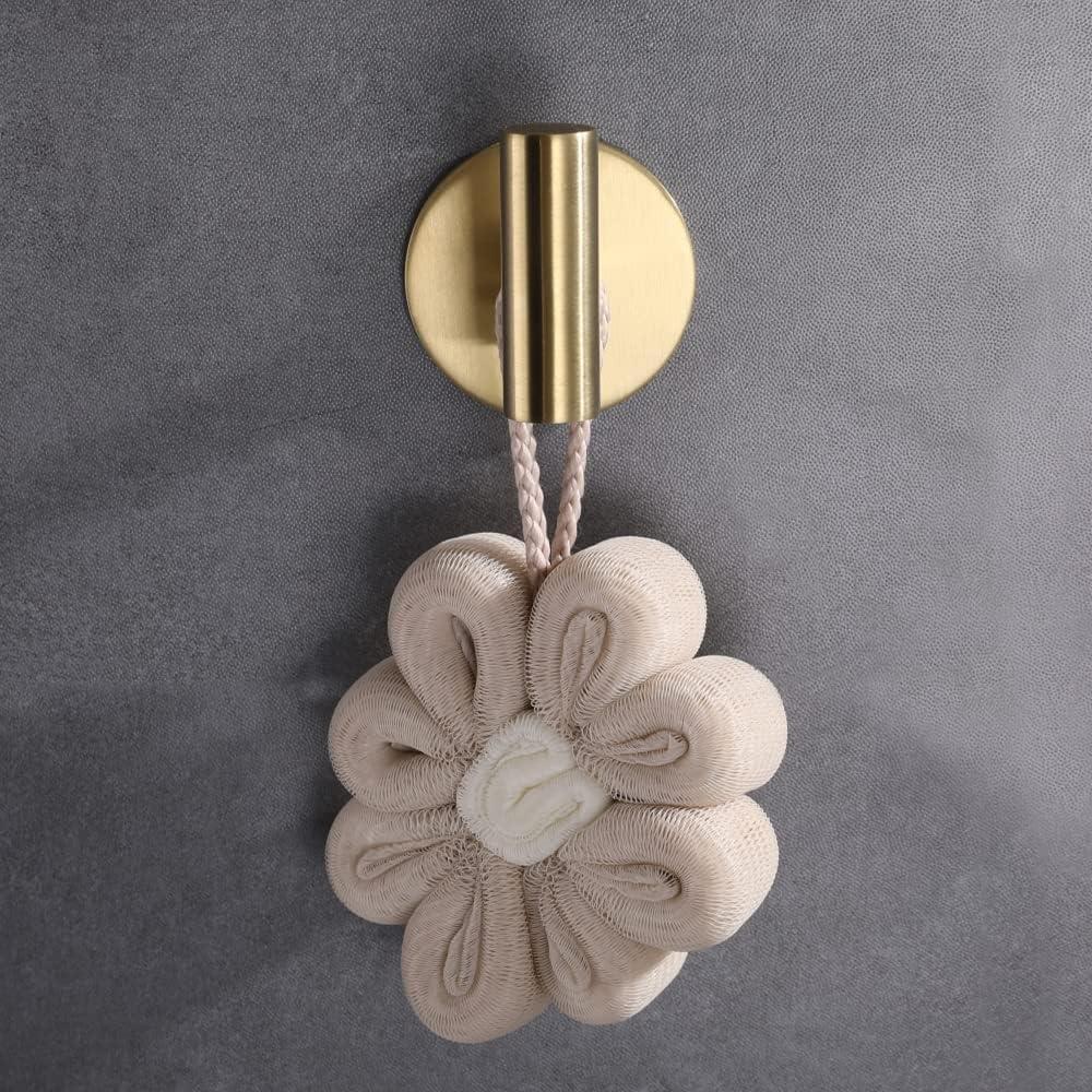 Ganchos Adhesivos de Acero Inoxidable ZWTNBFST 2pcs Oro Cepillado