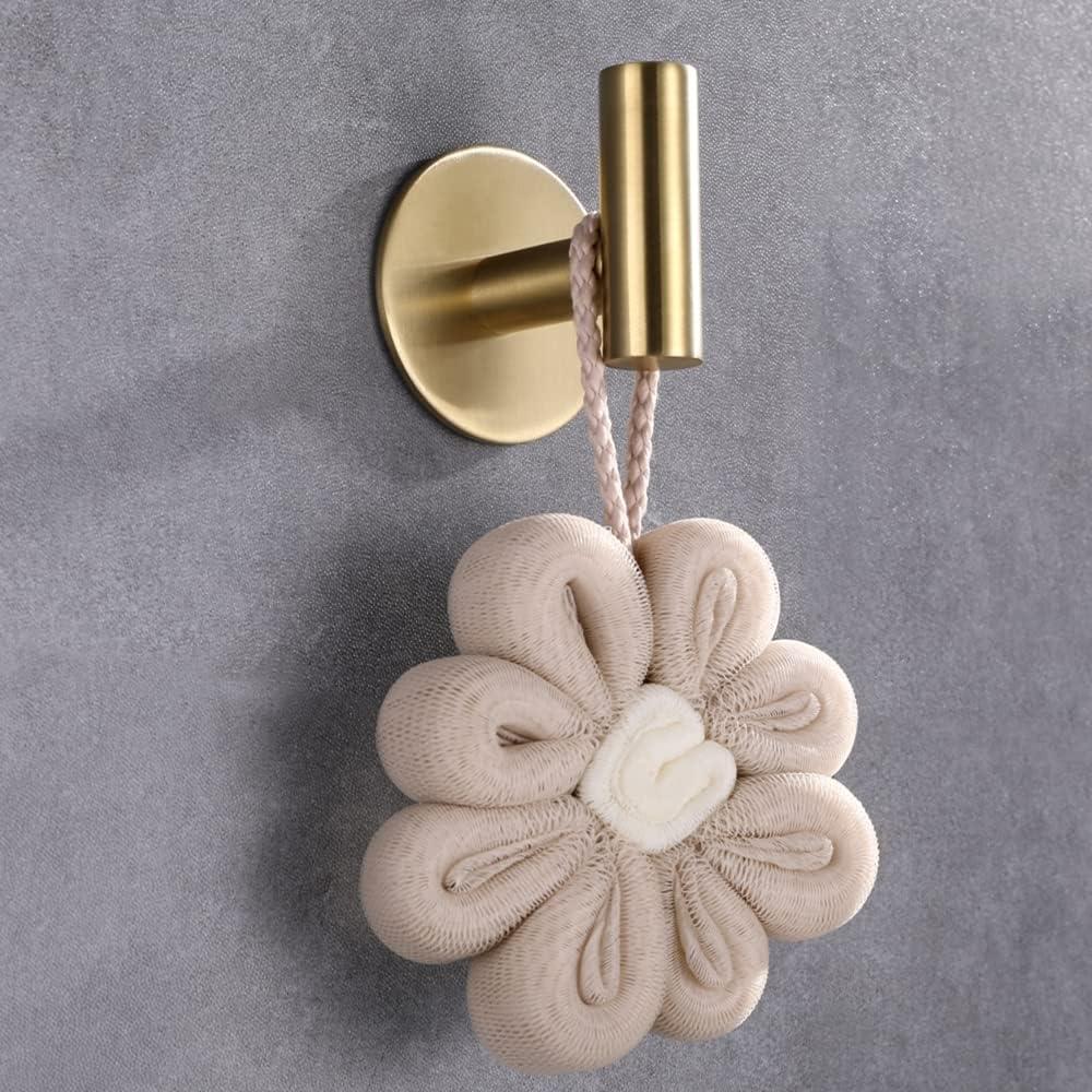 Ganchos Adhesivos de Acero Inoxidable ZWTNBFST 2pcs Oro Cepillado