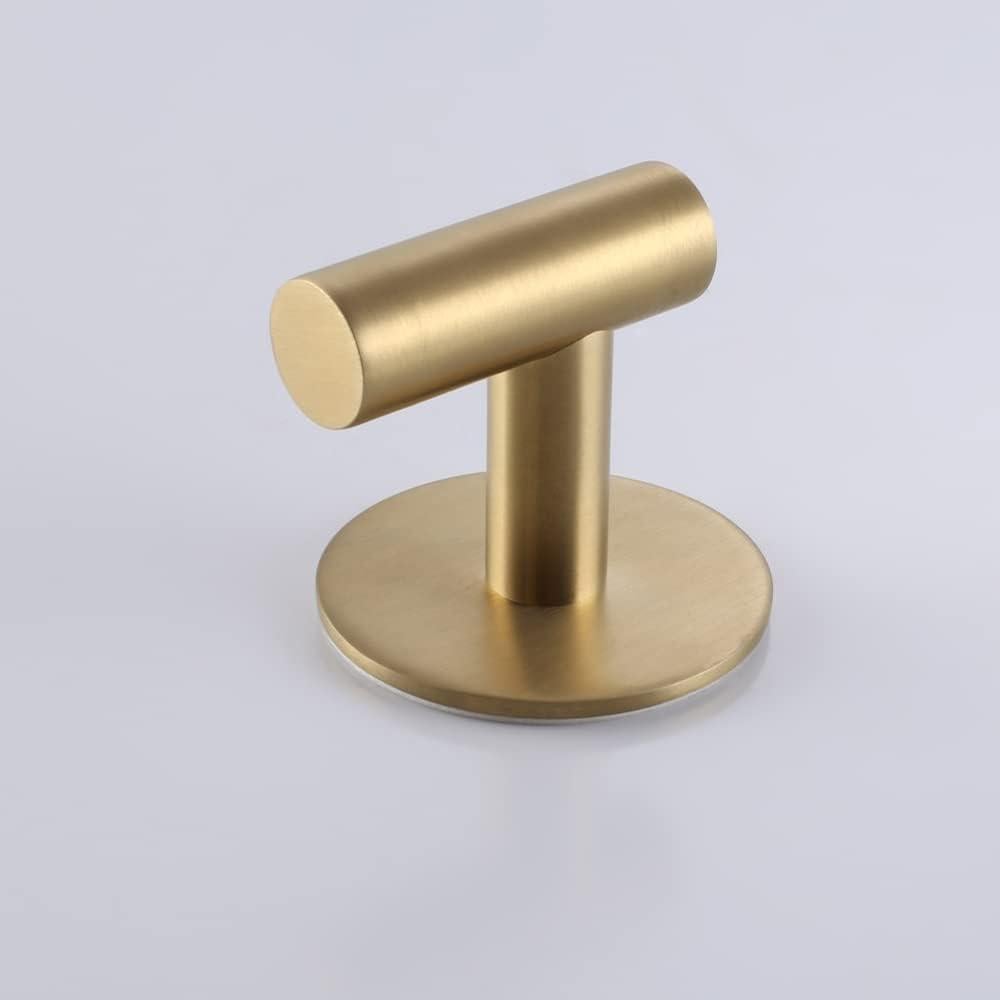 Ganchos Adhesivos de Acero Inoxidable ZWTNBFST 2pcs Oro Cepillado