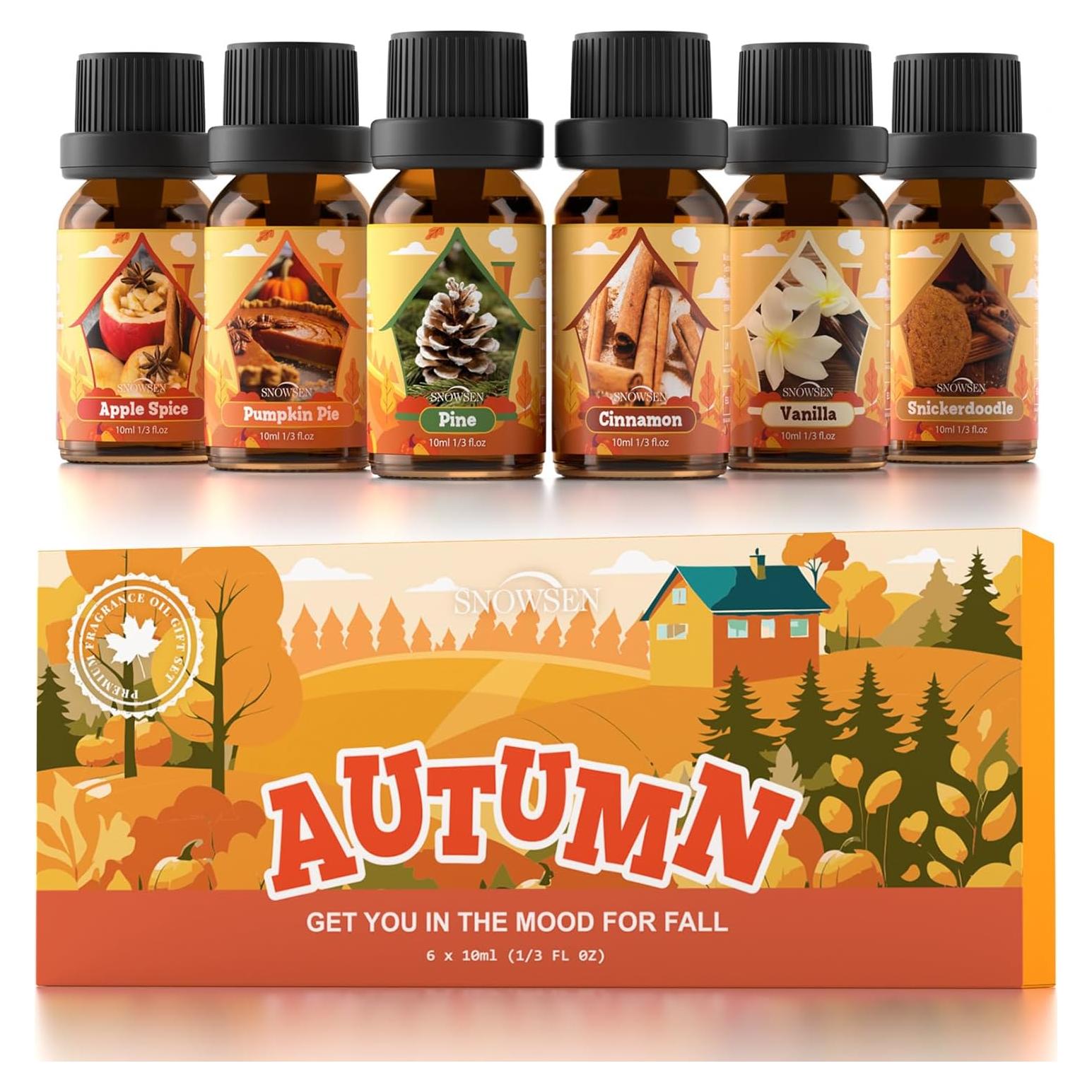 Juego de Aceites Esenciales Otoño SNOWSEN 6x10ml Aromas