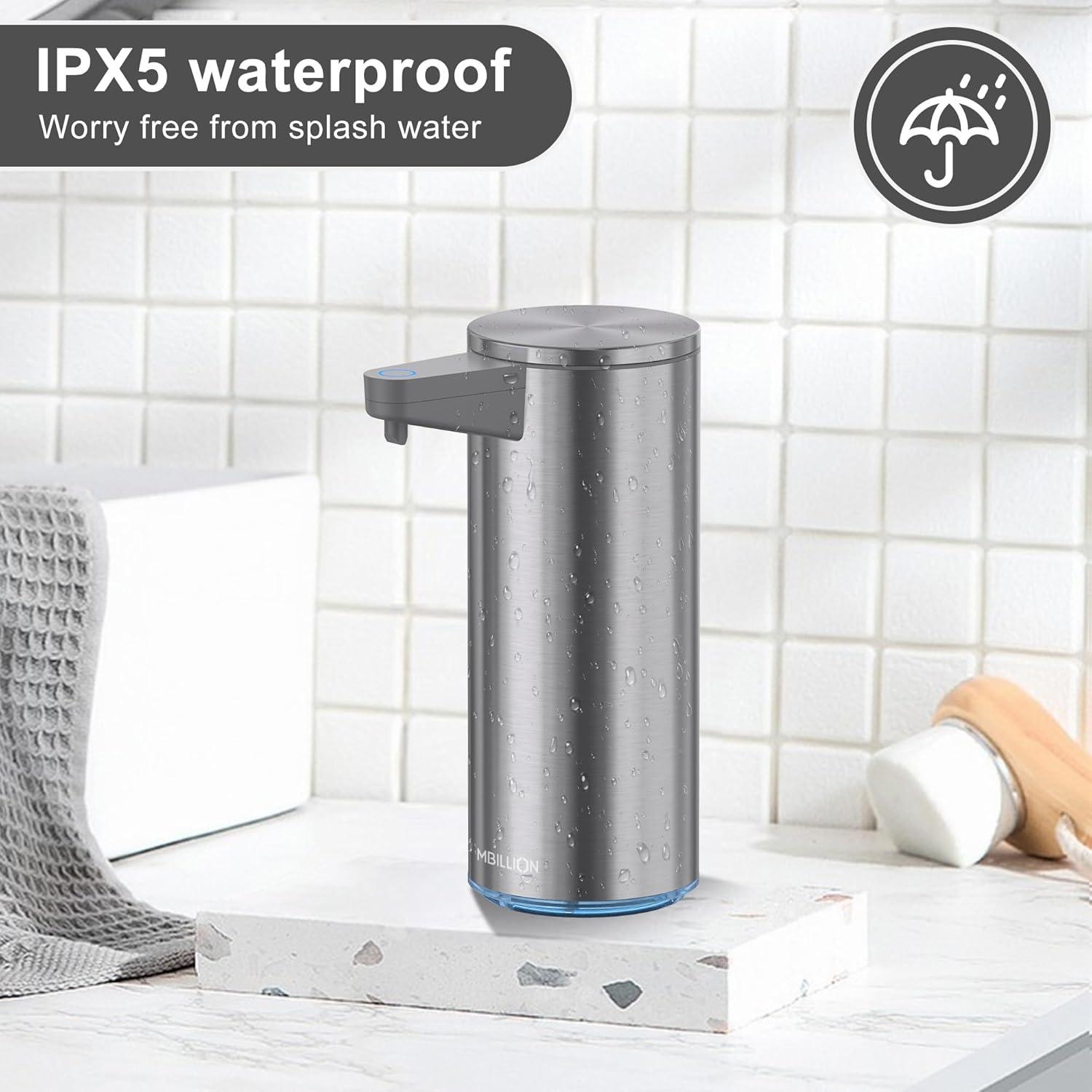 Dispensador Automático de Jabón Mbillion Acero Inoxidable Recargable