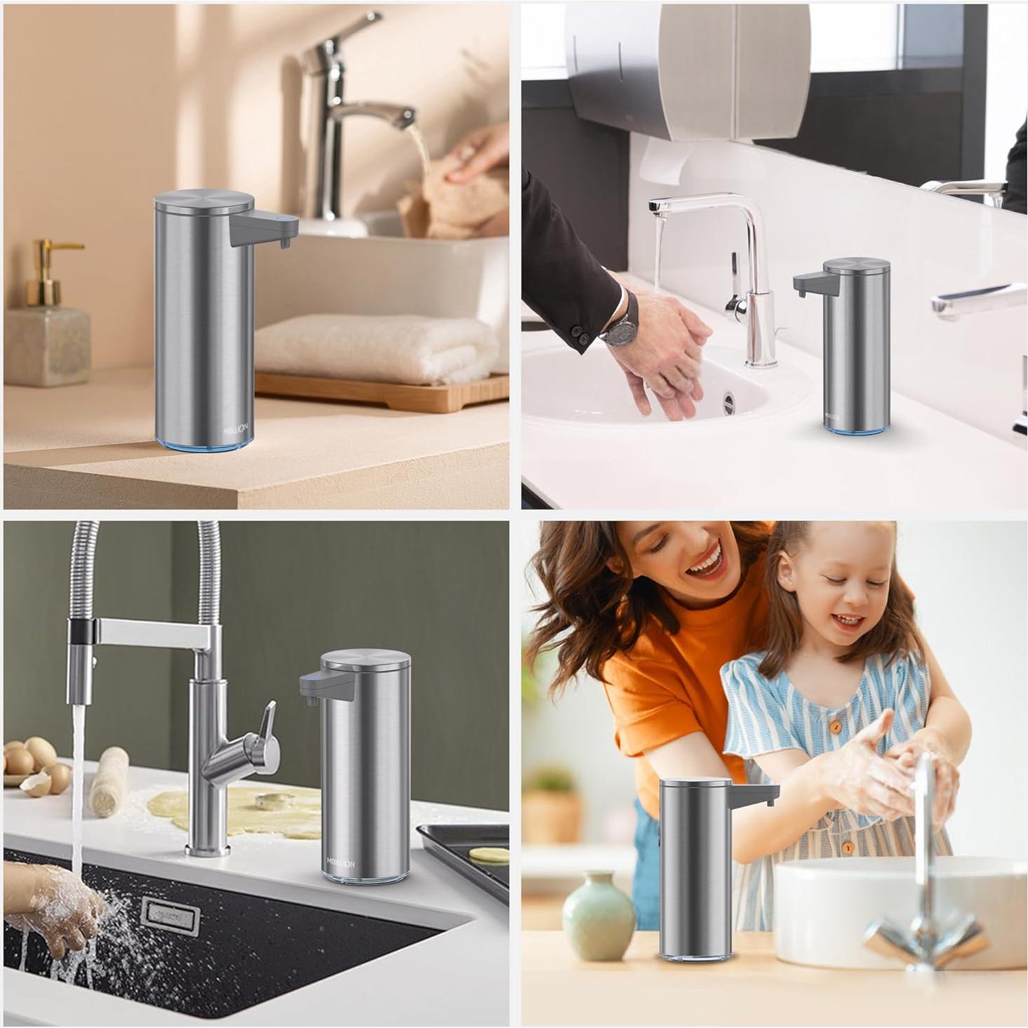 Dispensador Automático de Jabón Mbillion Acero Inoxidable Recargable