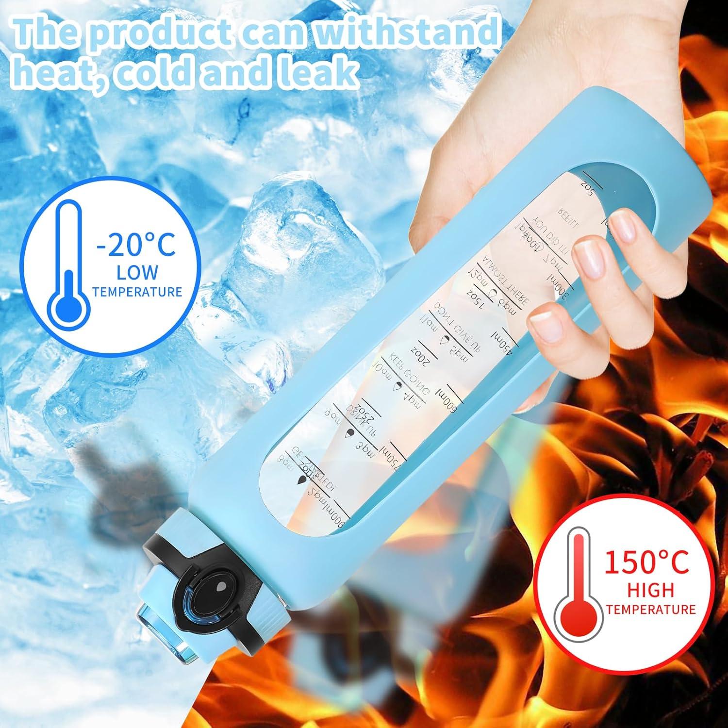 Botella de Agua de Vidrio Yenergy 1L con Manga de Silicona