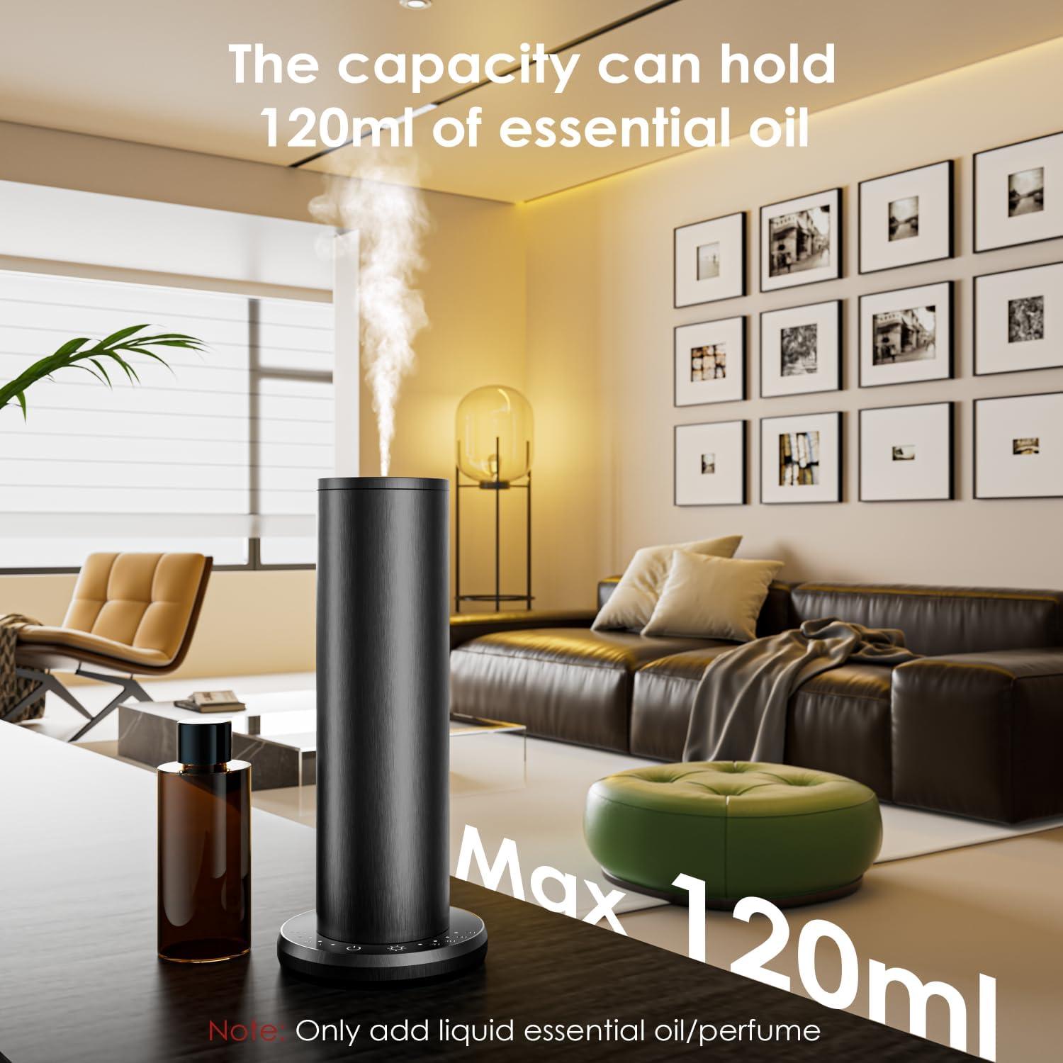 Waterless Essential Oil Diffuser,Aromatherapy Diffusers,Scent Diffusers for Home,Large Room, Hotel Scent Diffuser, 1000sq.ft, Aroma Diffusers (Black)