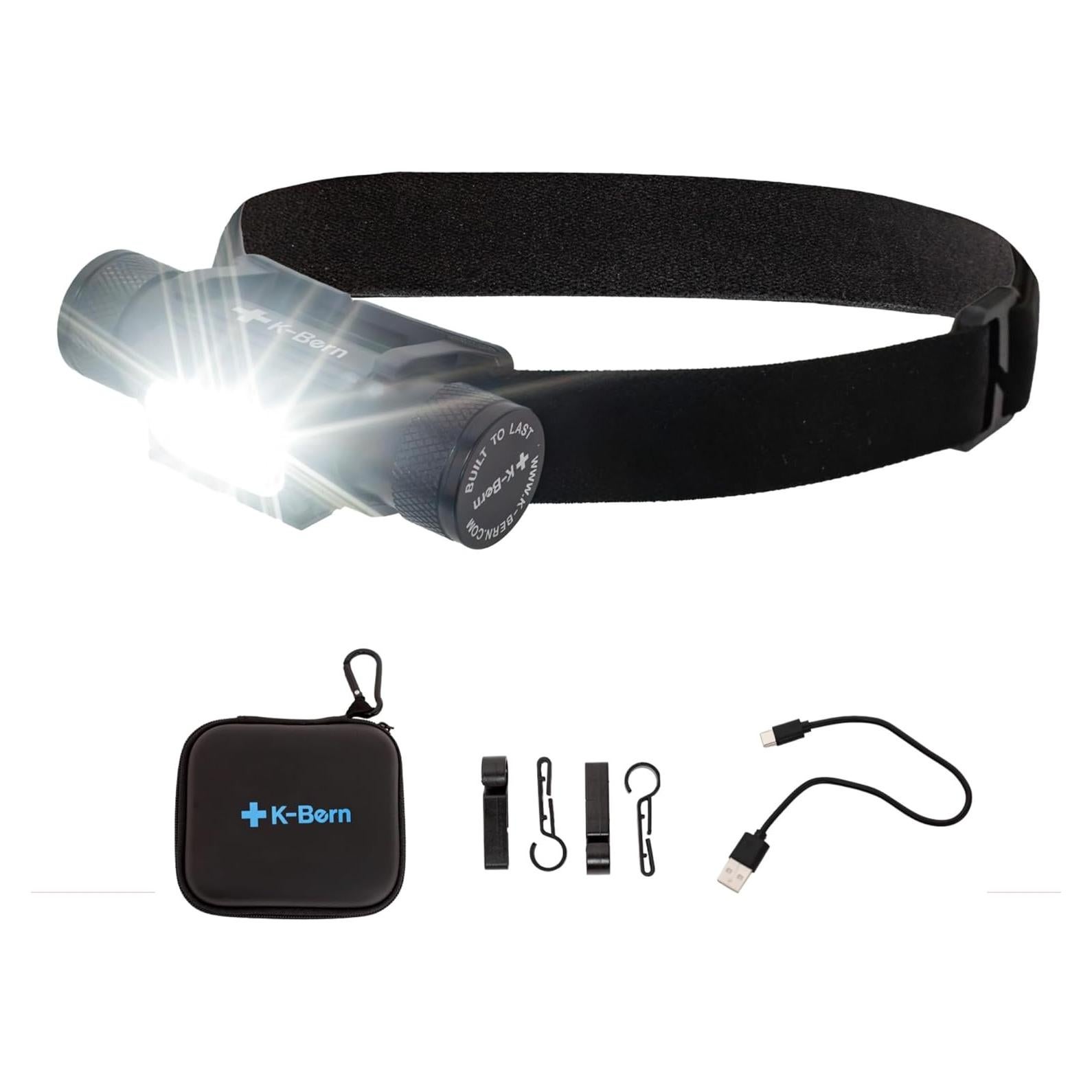 Linterna Frontal K-Bern 1850 Lúmenes Recargable IP66