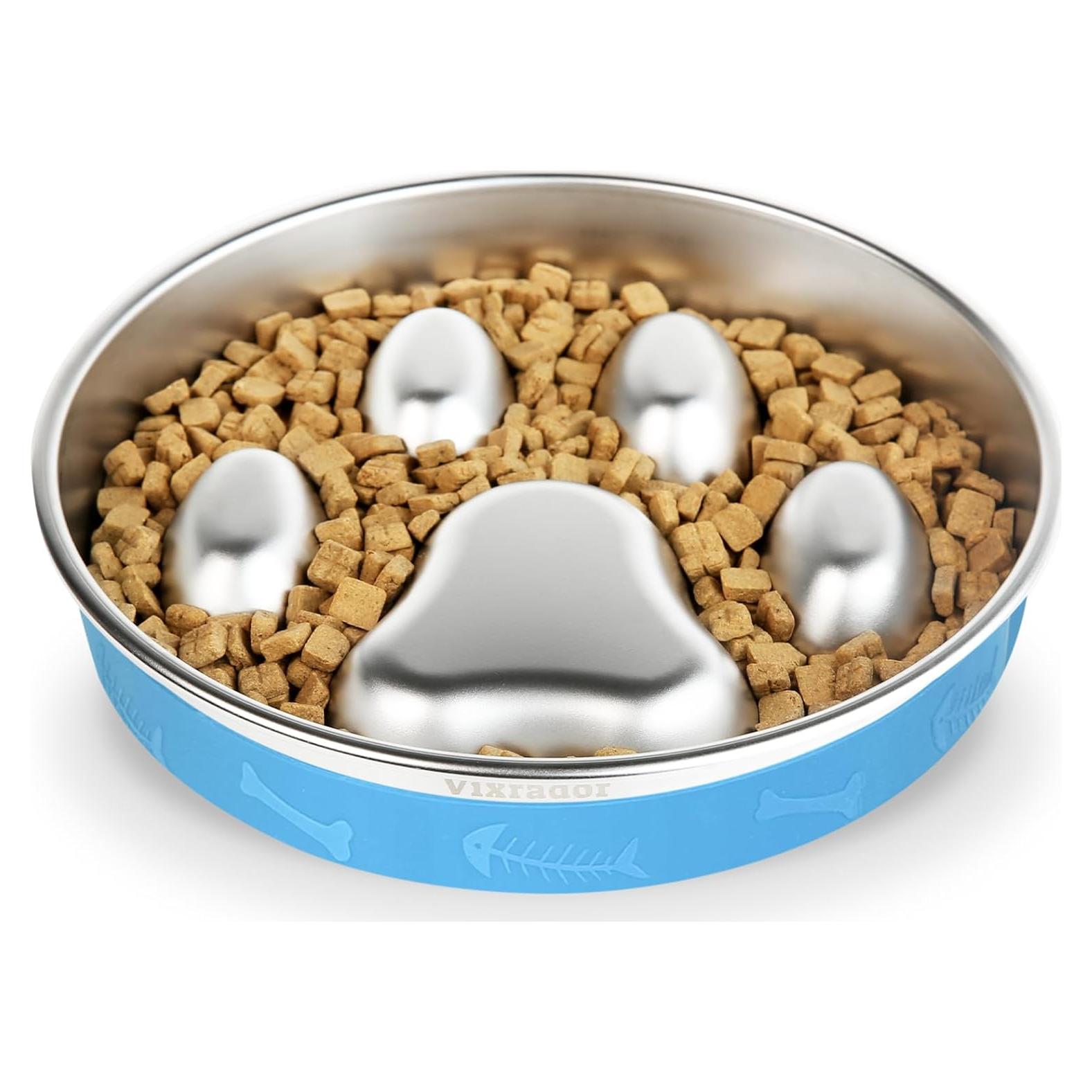 Cuenco de Alimentación Lenta Vixrador Acero Inoxidable 2 Tazas Azul