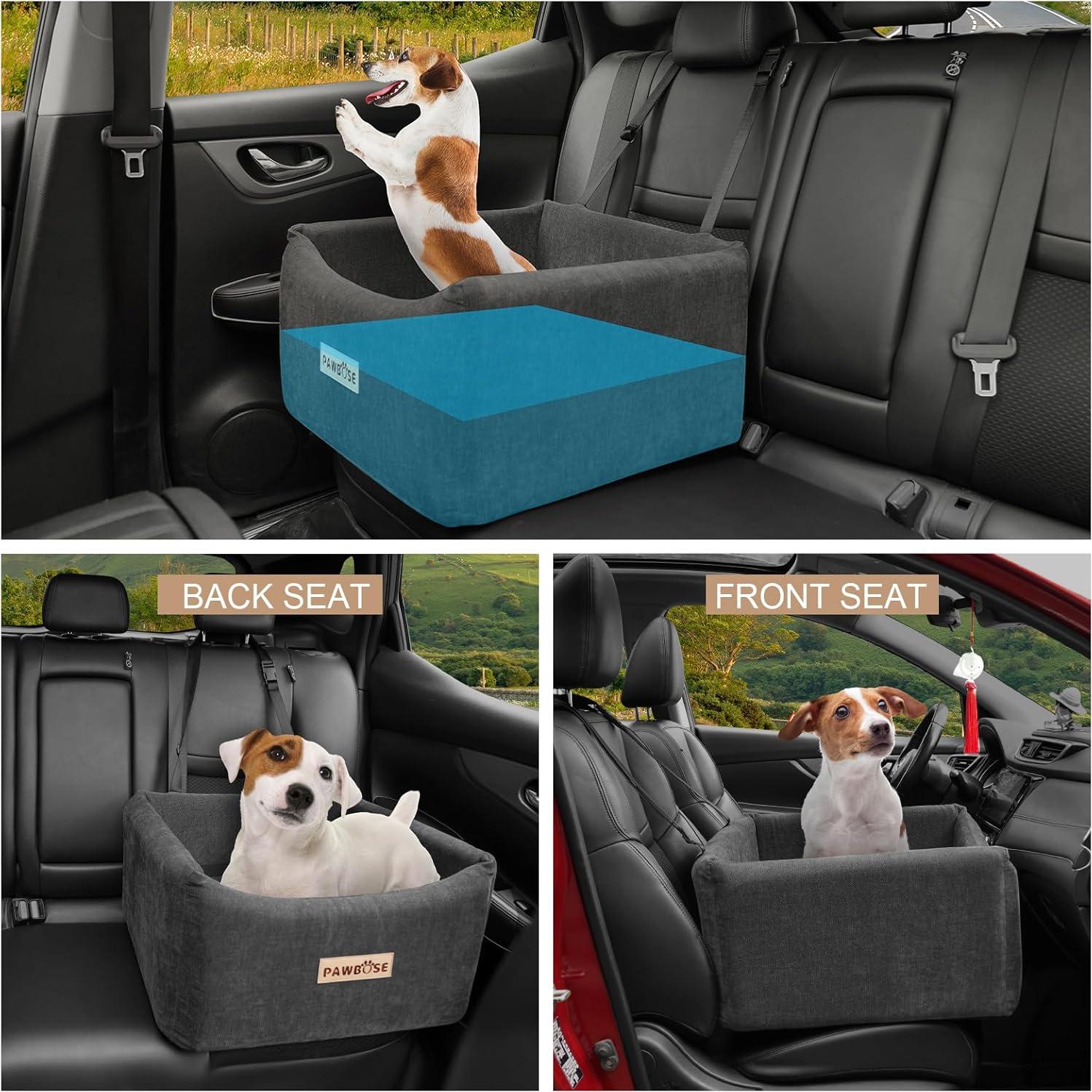 Asiento de Coche para Perros PAWBOSE Mediano 0-13.6kg Gris