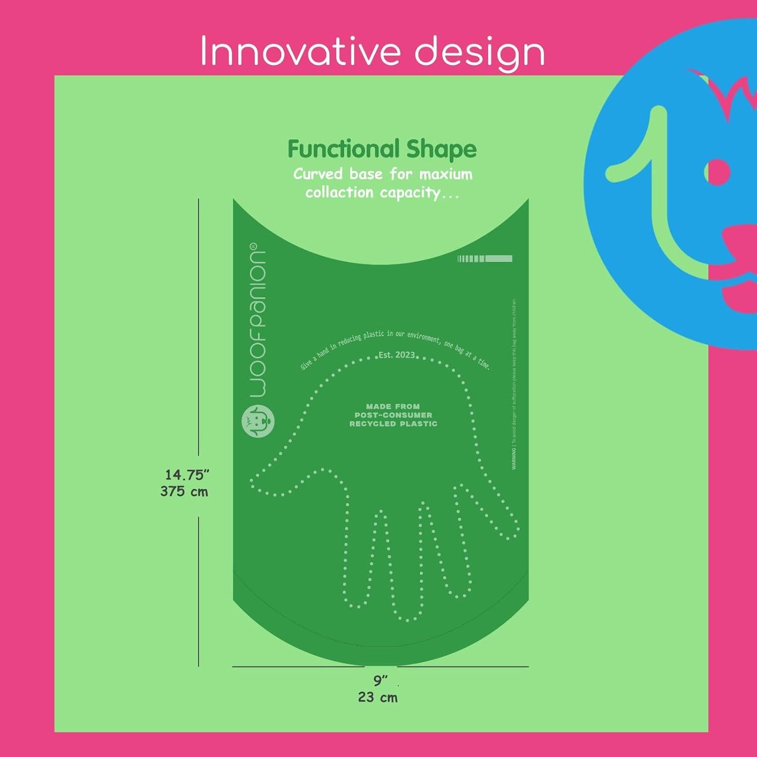 Rollos de bolsas para perros Woofpanion - 270 bolsas compostables