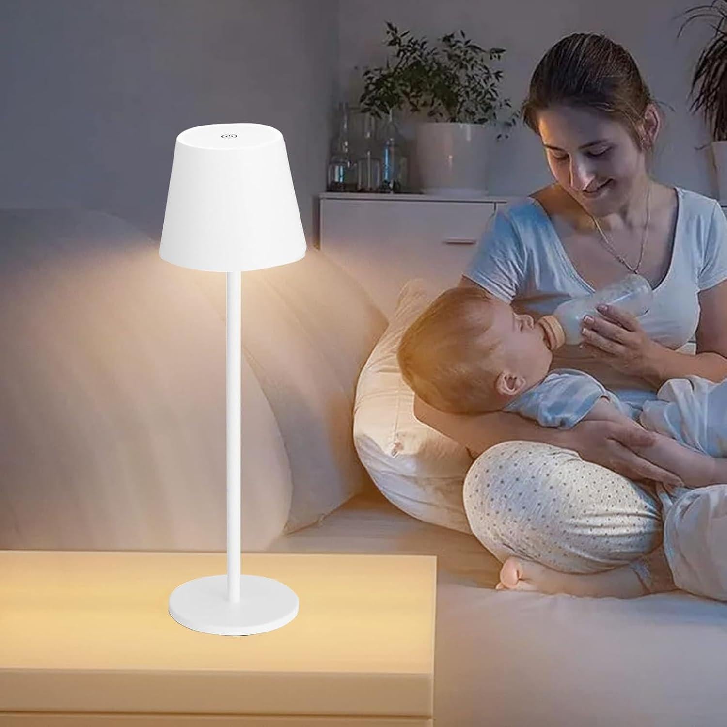 Lámpara de Mesa Inalámbrica LED Portátil 2 Paquetes Negro