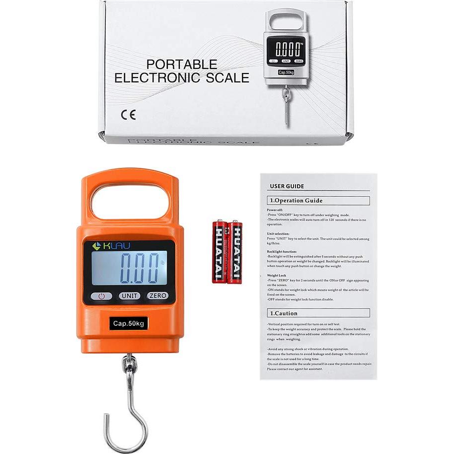 Báscula Digital Colgante Klau 50 kg Pantalla LCD Naranja