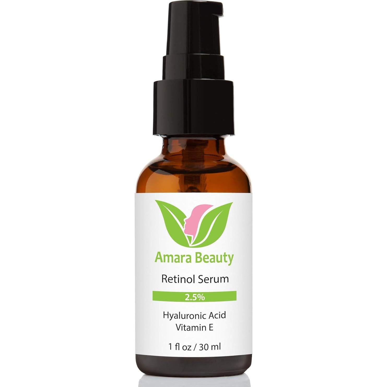 Suero de Retinol 2.5% Amara Beauty con Ácido Hialurónico 29.57 ml