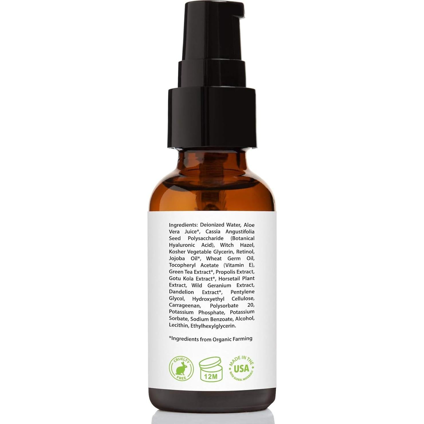 Suero de Retinol 2.5% Amara Beauty con Ácido Hialurónico 29.57 ml