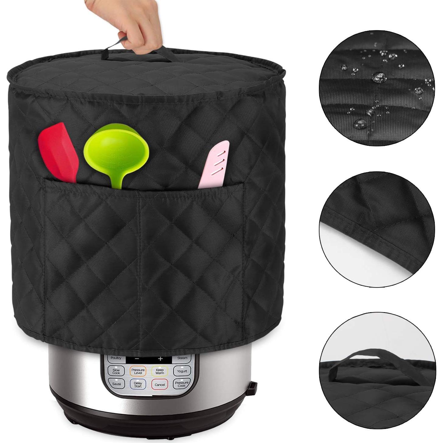 Cubierta de Polvo LUXJA para Instant Pot 6 Cuartos Negra Acolchada