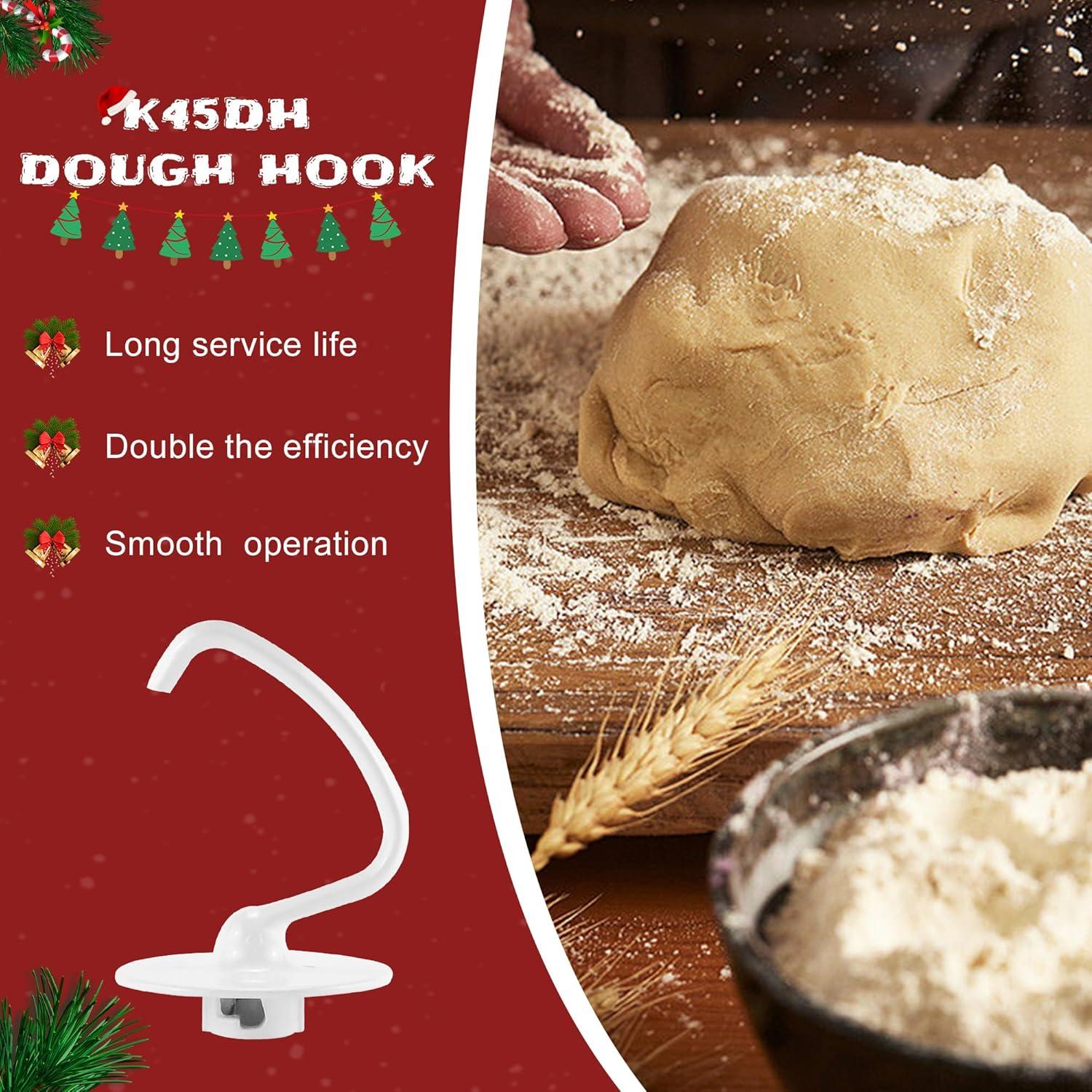 Kitchen Mixers Accessories Including K45DH Dough Hook&K45B Coated Flat Blade Paddle&K45WW Wire Whip for 4.5 QT Kitchen Tilt-Head Stand Mixer Attachments for k-i-t-c-h-e-n-a-i-d Stand Mixers MIFLUS