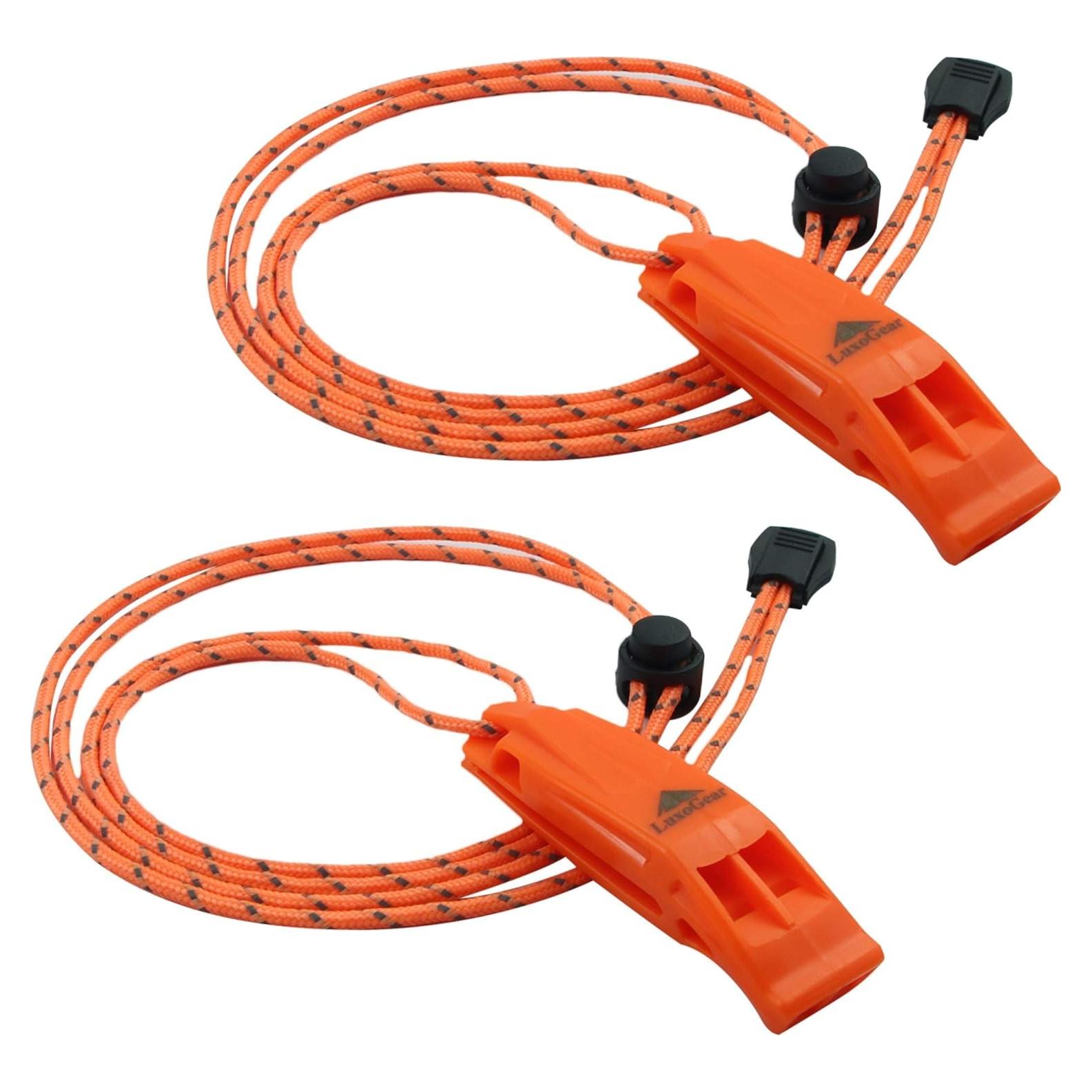 Silbatos de Emergencia LuxoGear Naranja 2 Paquetes