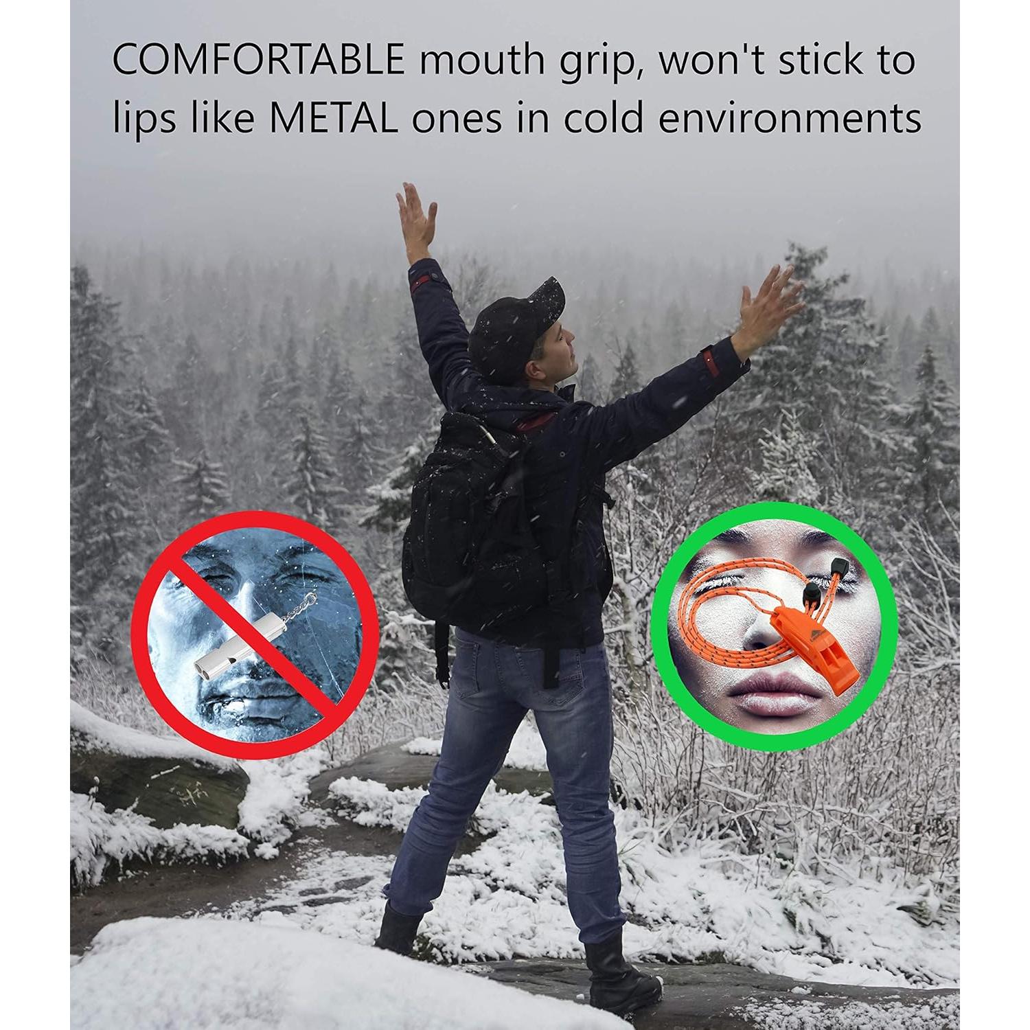 Silbatos de Emergencia LuxoGear Naranja 2 Paquetes