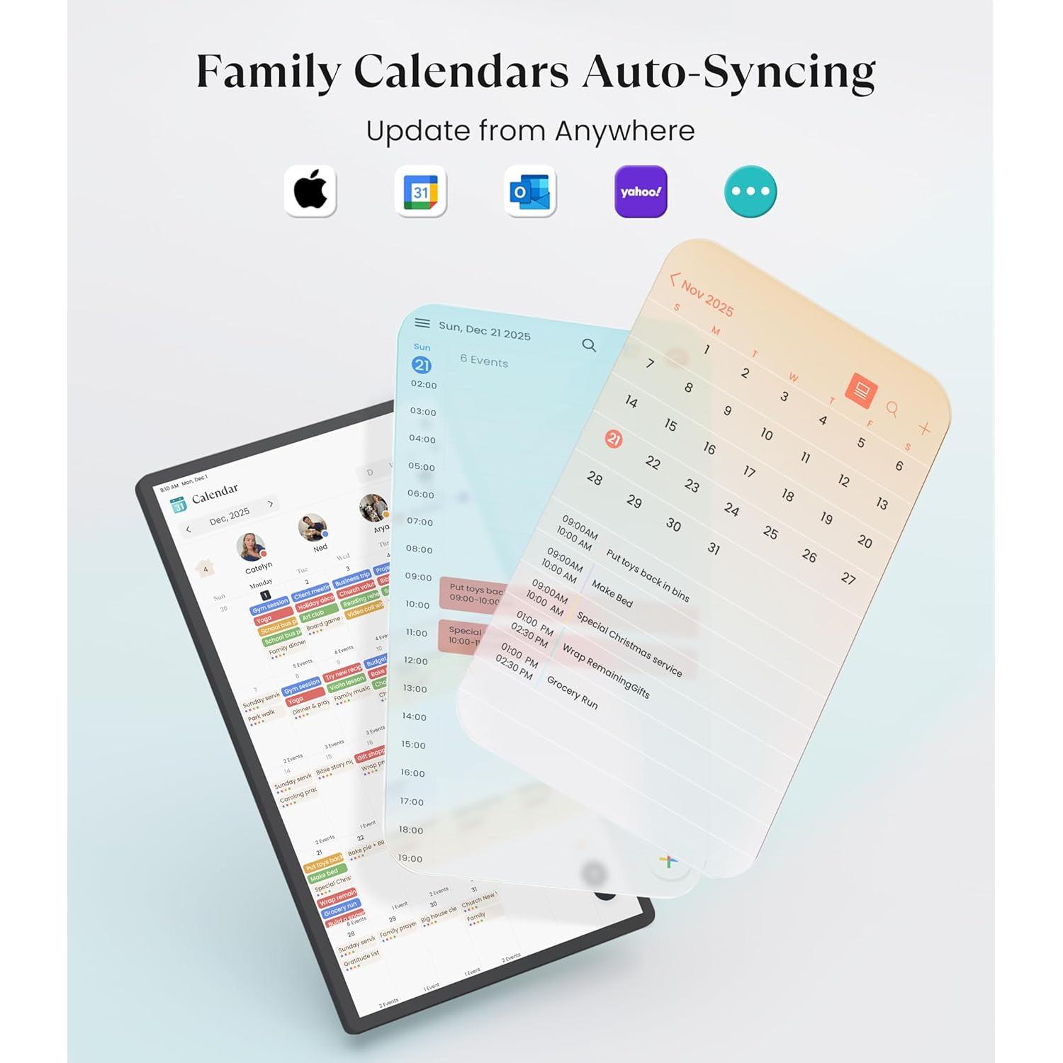 Calendario Digital Cozyla+ 24" Pantalla Táctil Negro