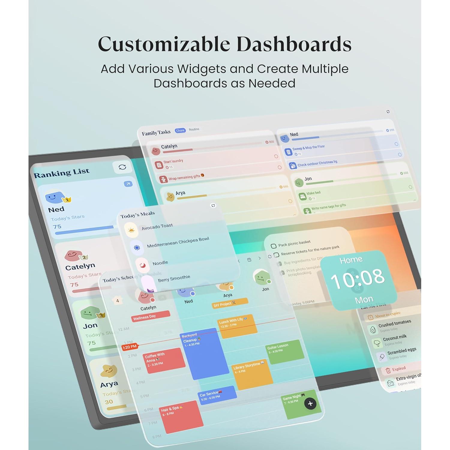 Calendario Digital Cozyla+ 24" Pantalla Táctil Negro